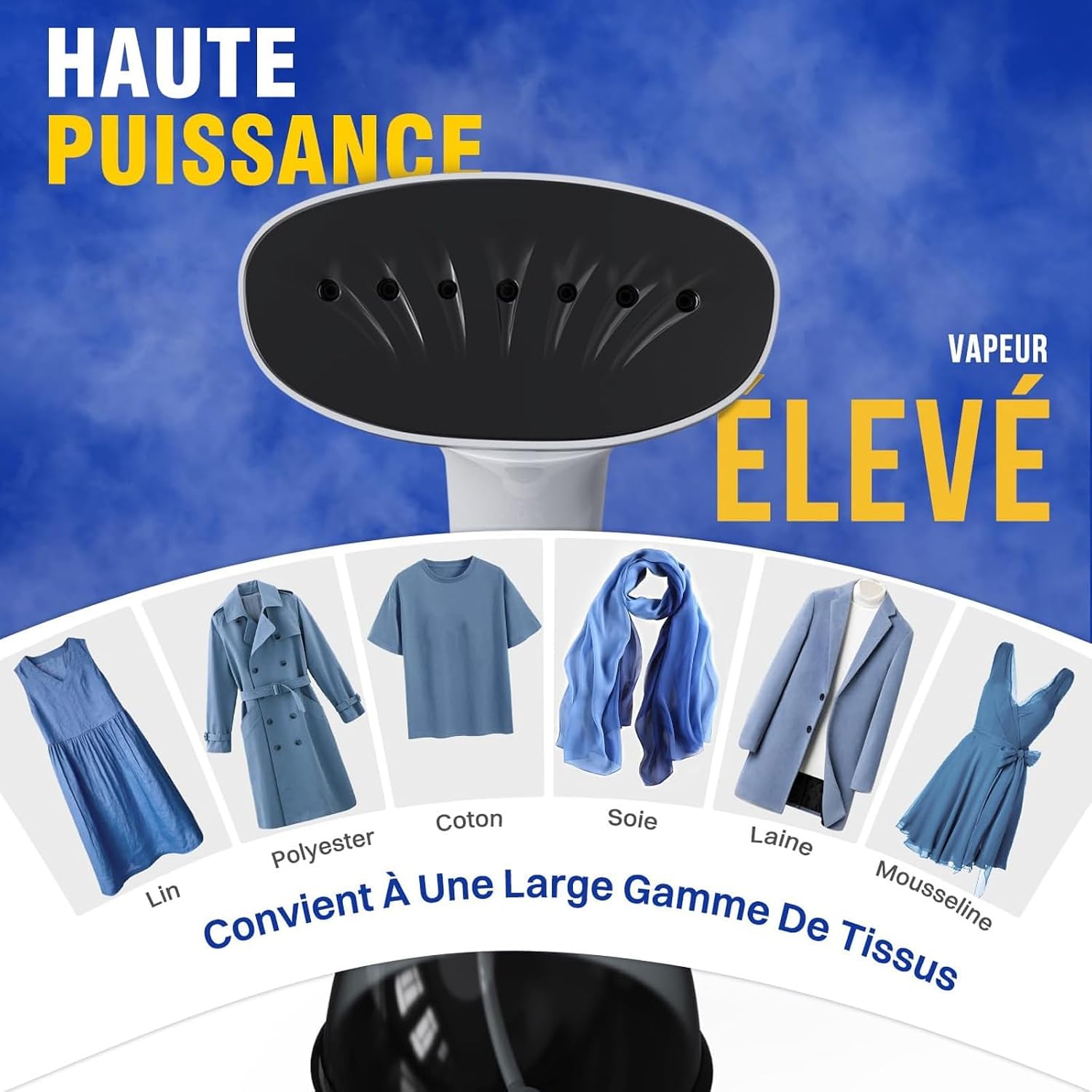 Thumbnail 2 de Rolipo Défroisseur Vapeur 1640W — défroisseur portable haute puissance, réservoir 400ML, Blanc