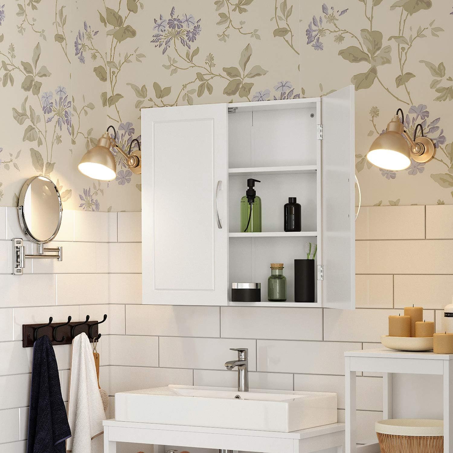 Detalle 2 de VASAGLE BBC320W01 Badschrank, 18 x 60 x 60 cm