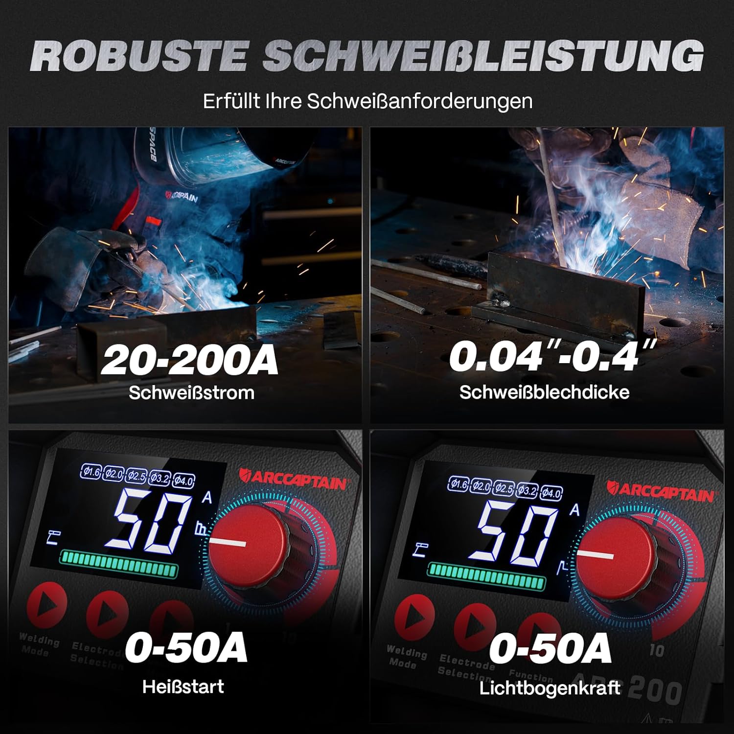 Thumbnail 2 de ARCCAPTAIN ARC 200A Schweißgerät mit Lift TIG