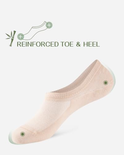 Thumbnail 3 de Cirold Bamboo No Show Socks for Men & Women (6 Pairs) – Beige, Non-Slip