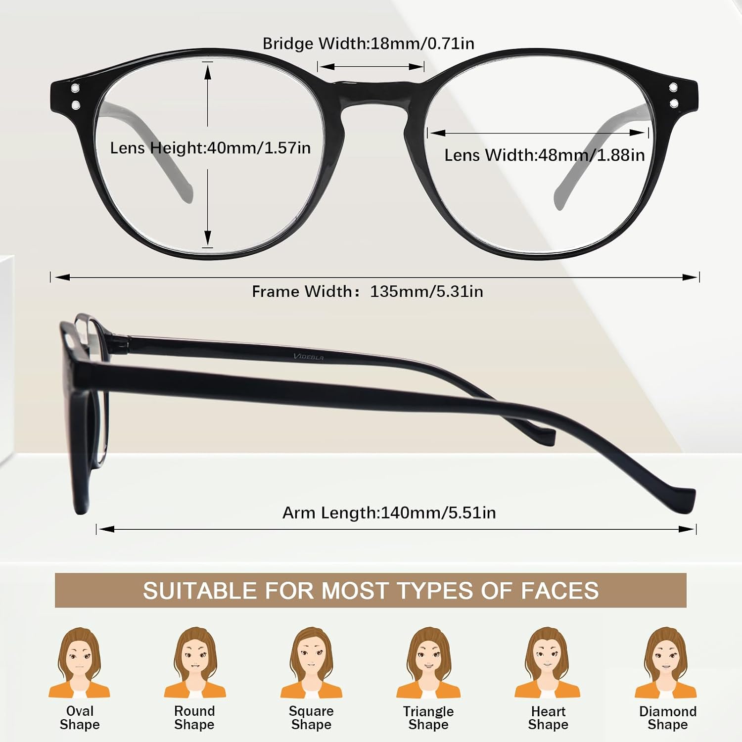 Thumbnail 5 de ZONLON 5 Pack Retro Reading Glasses 5pcs
