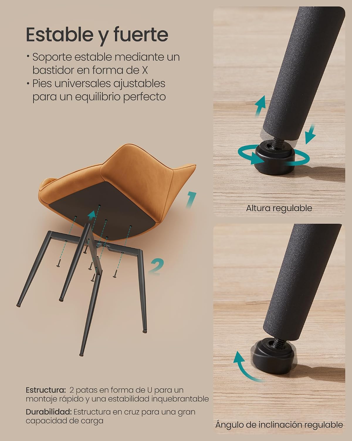 Thumbnail 6 de SONG MICS LDC088K01 Silla de Comedor de Terciopelo