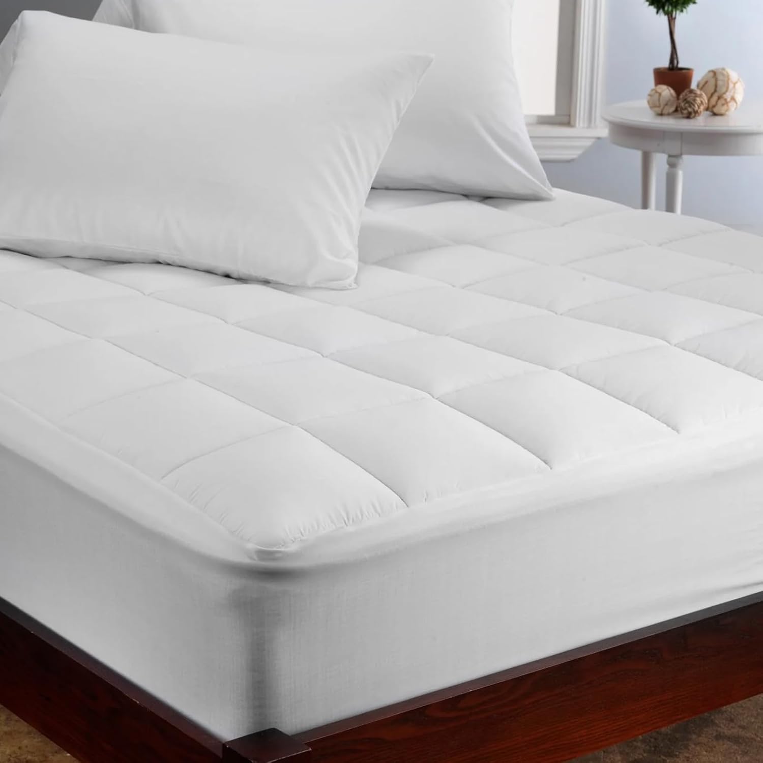 Detalle de JINXIA Cooling Mattress Topper Queen: Extra Thick, Deep Pocket, Breathable Comfort