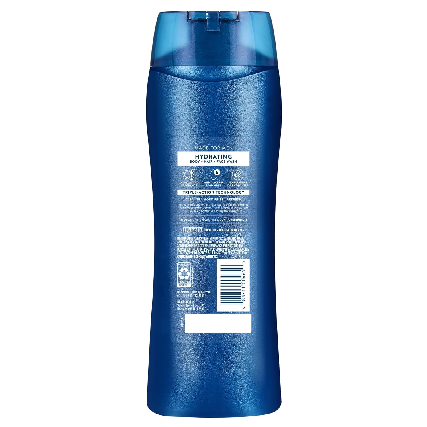 Detalle 2 de Suave Men Hydrating 3-in-1 Body, Hair & Face Wash, 18 fl oz, 6 Count