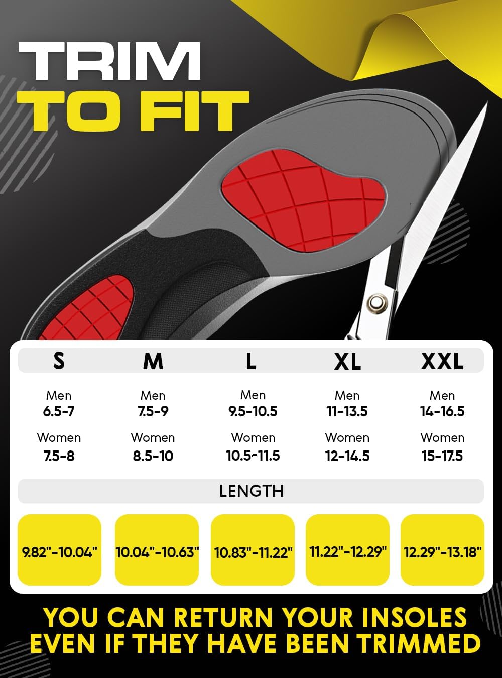 Detalle de CRUVHEAL Orthotics Work Insoles, Medium Arch Support for Boots and Sneakers