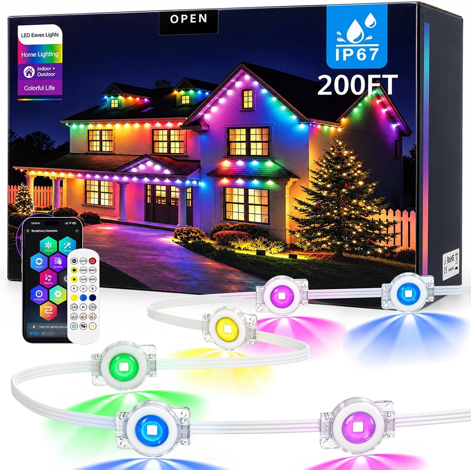 Detalle de Permanent Outdoor Lights 200FT