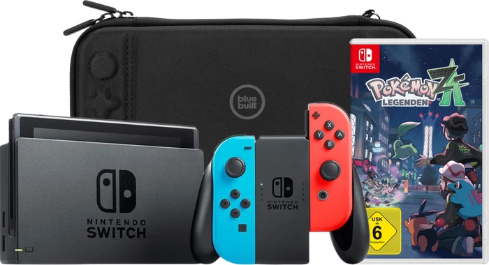 Thumbnail 32 de Nintendo Switch Rot/Blau + Pokémon-Legenden: Z-A inkl. BlueBuilt Schutzhülle