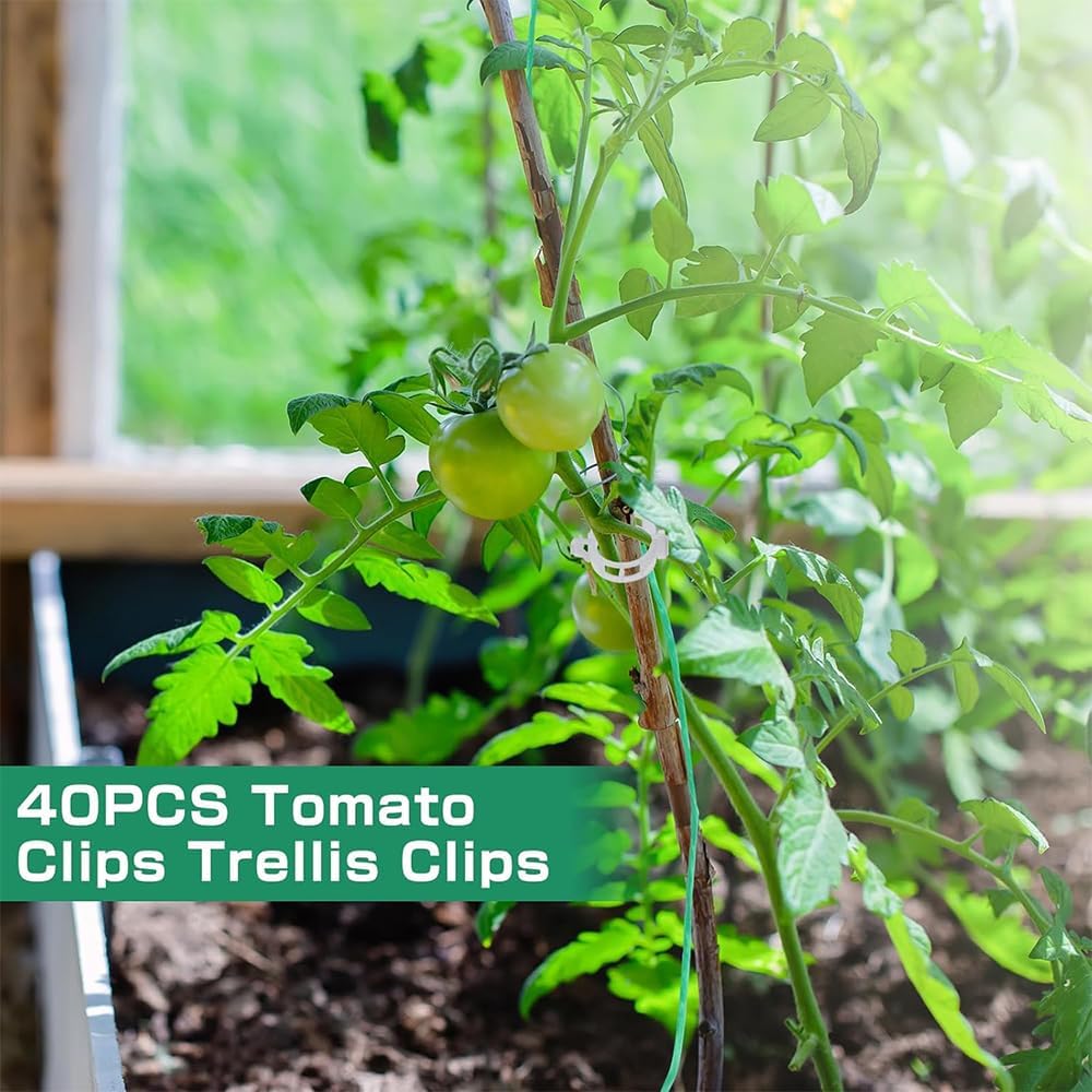 Thumbnail 4 de HuaMuDM Tomatenhaken mit Schnur – 40er Set für Tomaten, Gurken & Kletterpflanzen