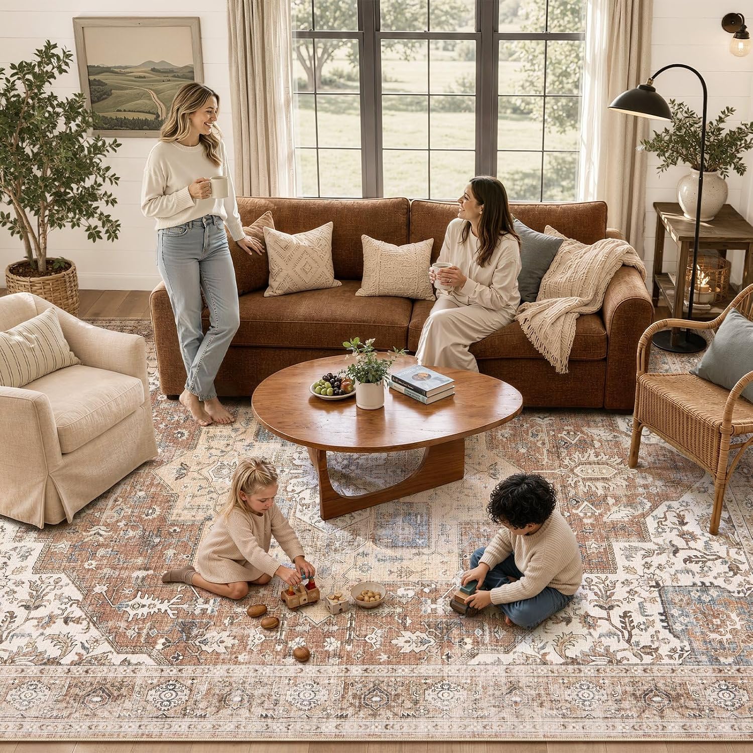 Thumbnail 6 de Washable Rug 9x12 Boho Medallion
