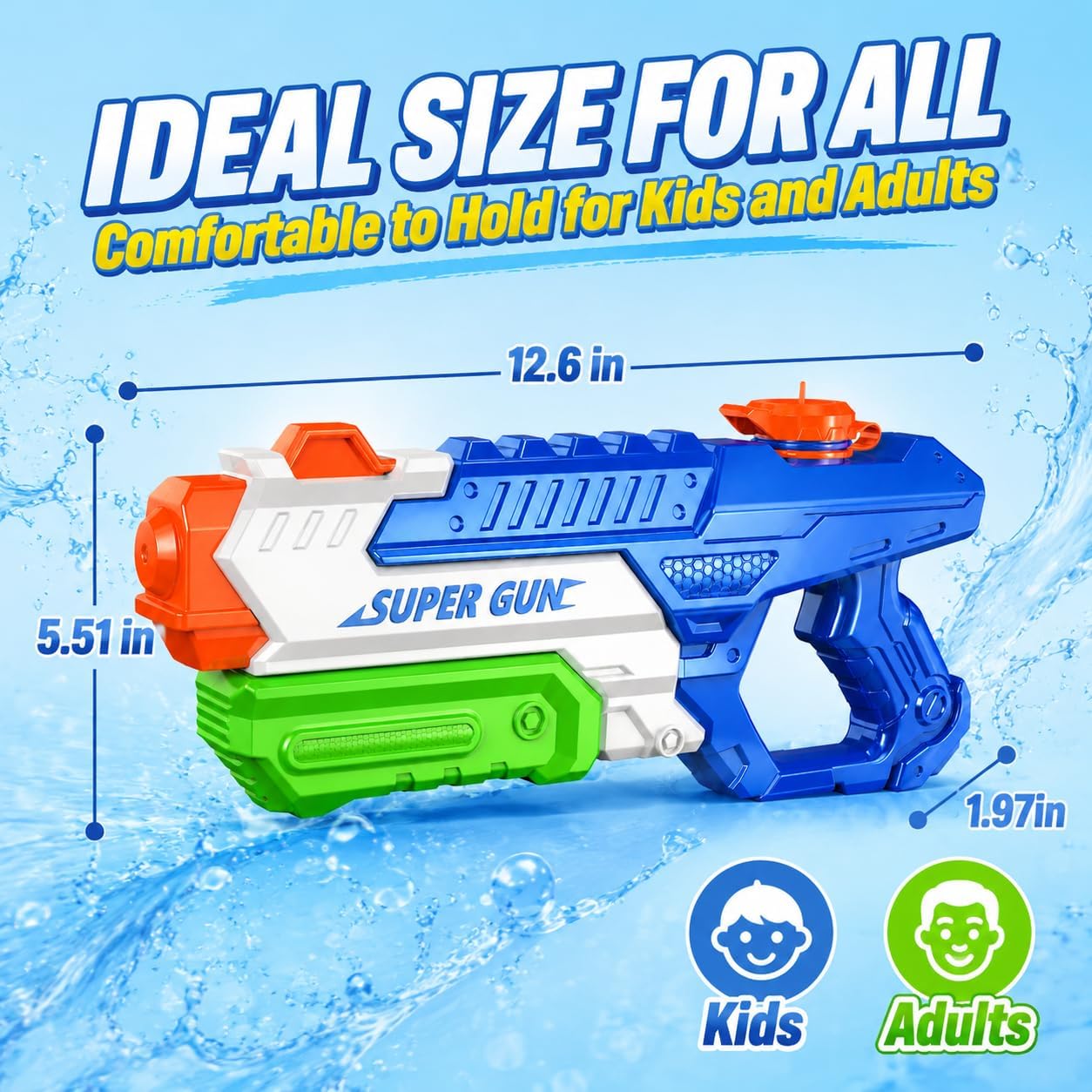 Detalle 2 de 3 Pack Water Guns for Kids & Adults – 600cc High Capacity Long-Range Soaker