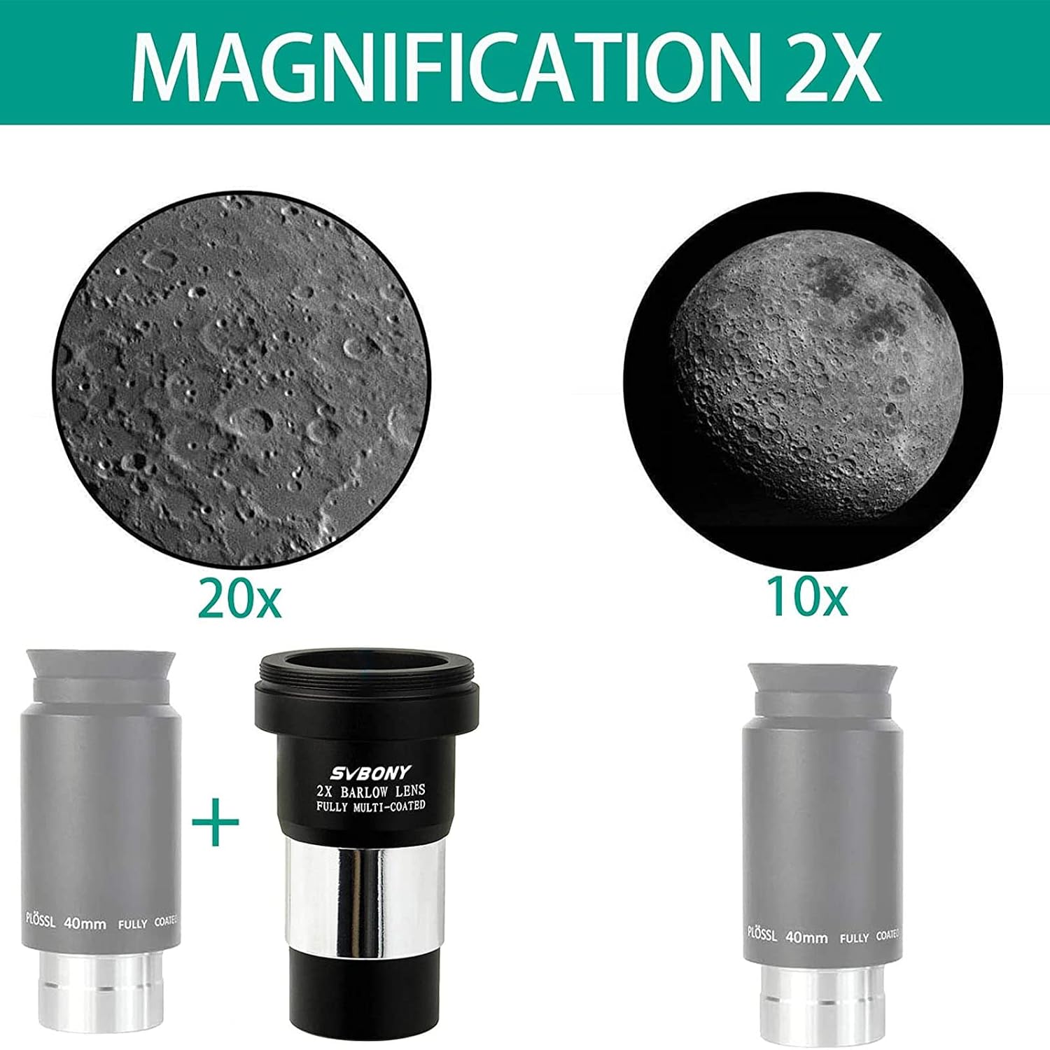 Detalle 2 de Svbony Barlow Lens 2x for Telescopes