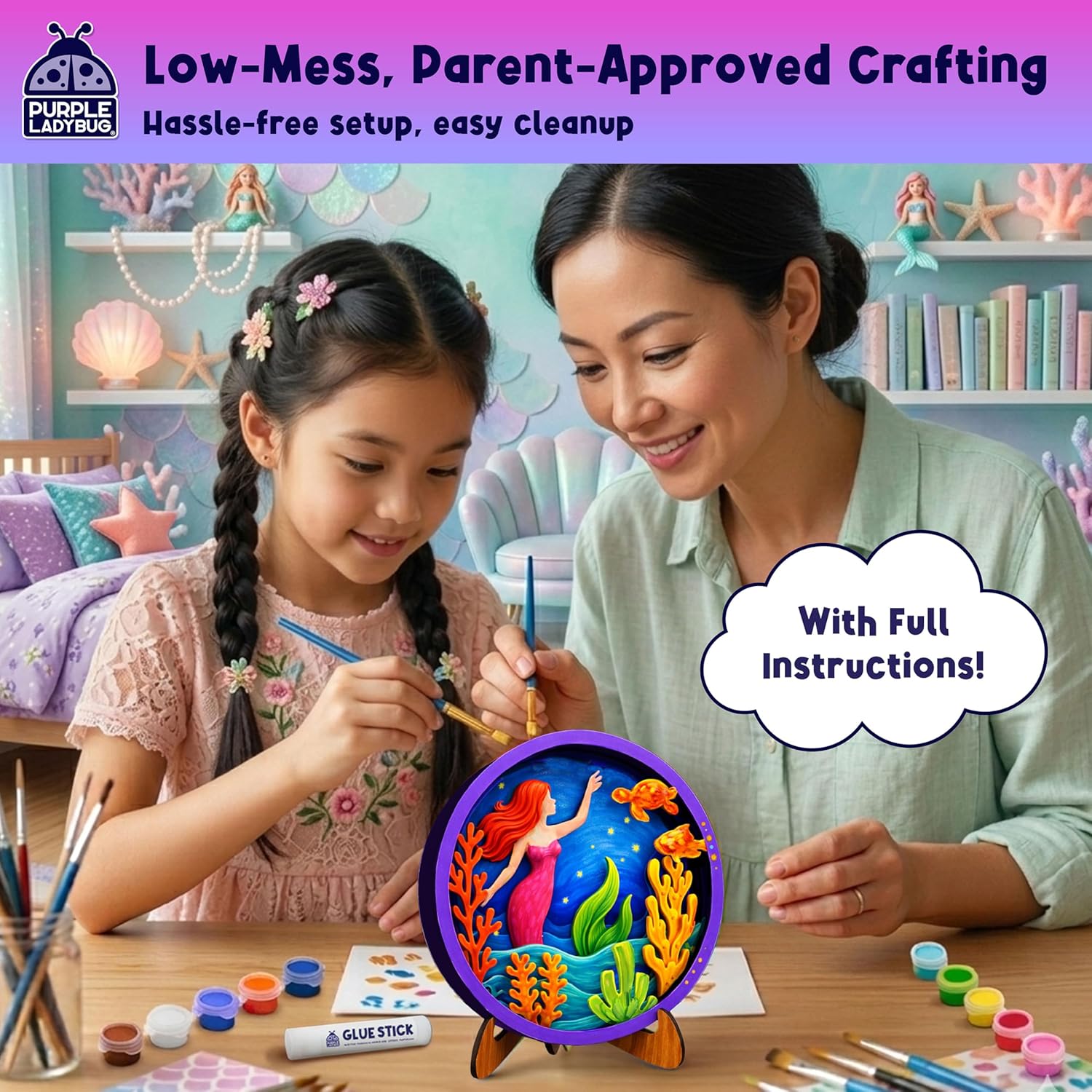 Detalle de Mermaid 3D Kids Painting Set – Paint Your Own 3D Mermaid Craft Kit