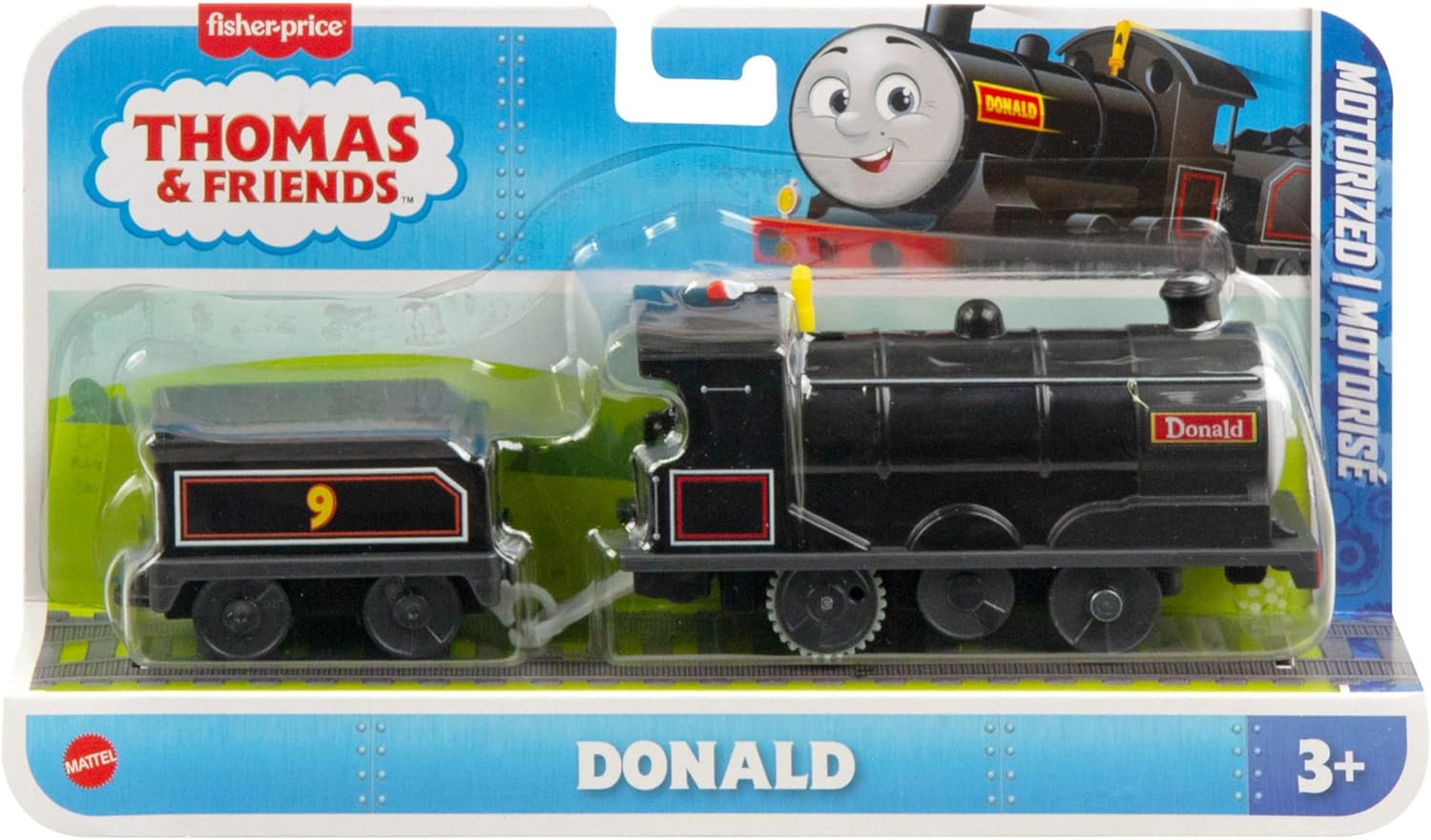 Detalle de Thomas & Friends Motorised Toy Train Donald (battery-powered) with coal cargo car, JBW21