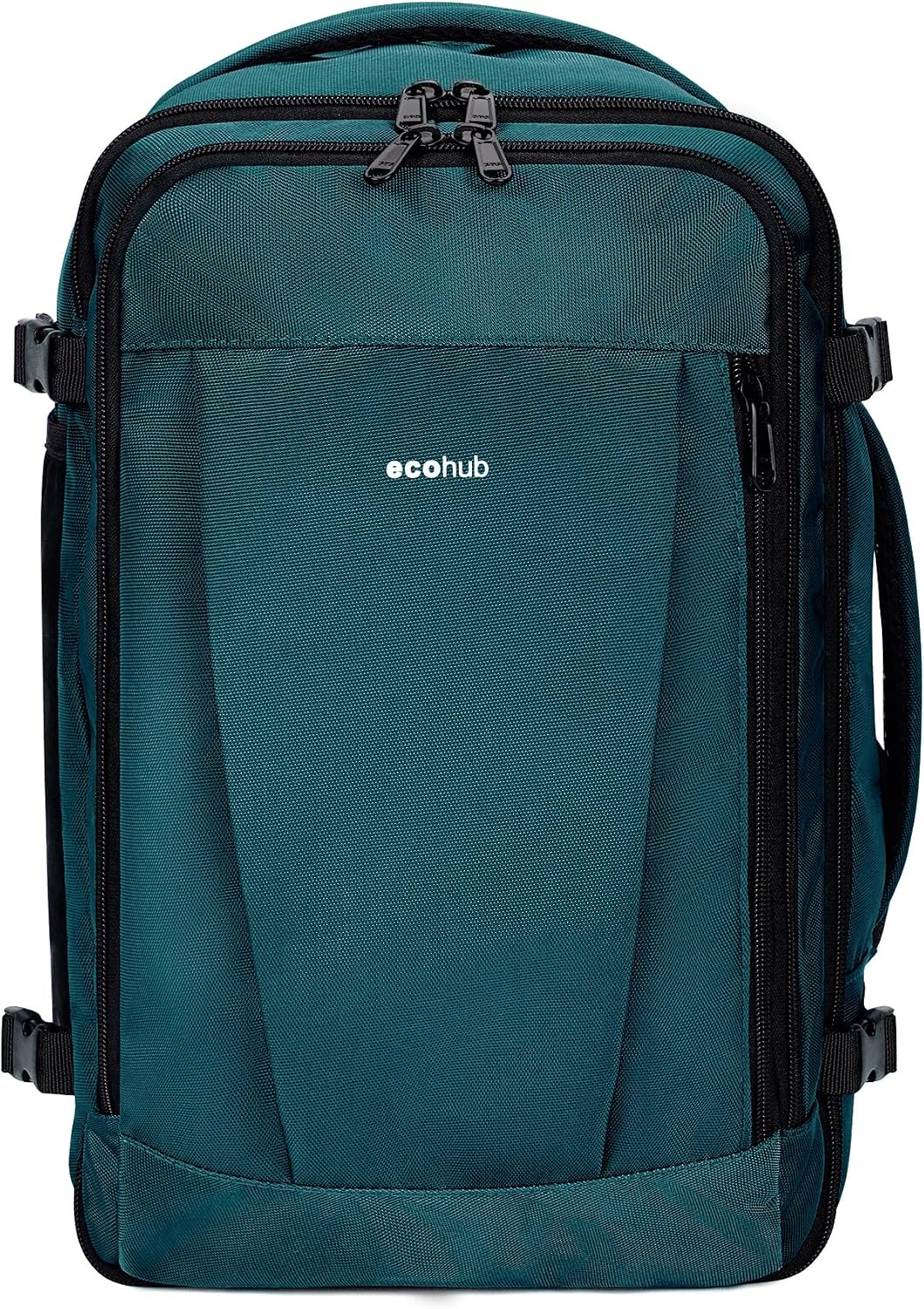 Detalle 2 de ECOHUB Easyjet Cabin Bag 45x36x20 Underseat Backpack (30L) – Recycled 13-Pocket Travel Rucksack, BlueGreen