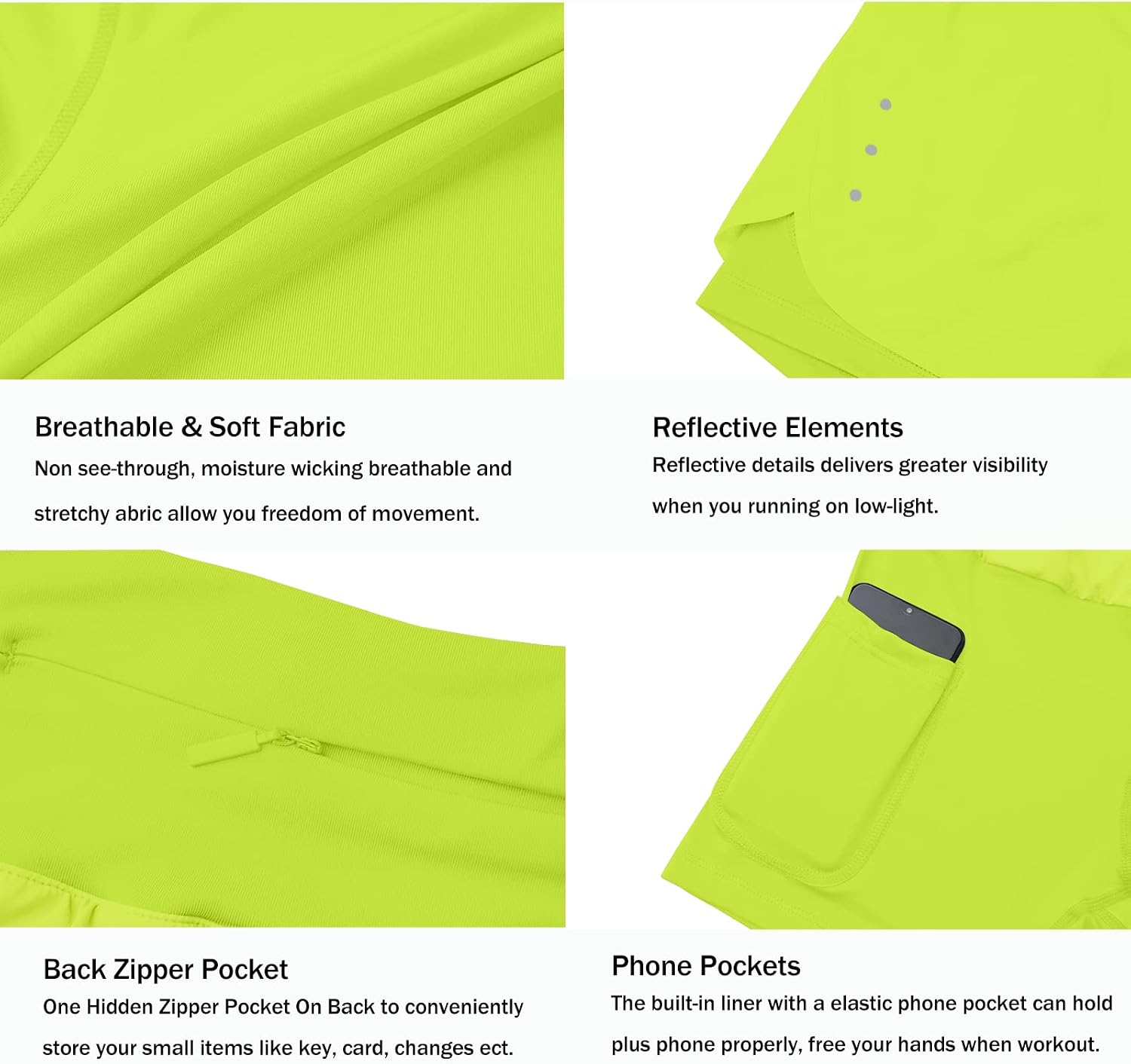 Detalle 1 de Ksmien Women's 2-in-1 Running Shorts