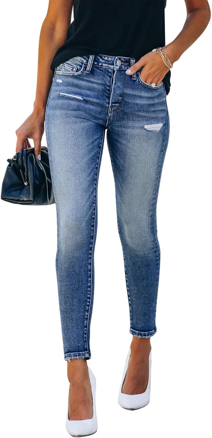 Detalle 2 de KUNMI Women's Ripped Skinny Jeans