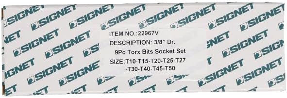 Detalle de SIGNET S22967 3/8DR ヘクスローブビットソケットセット 9本組 T10~T50 22967V