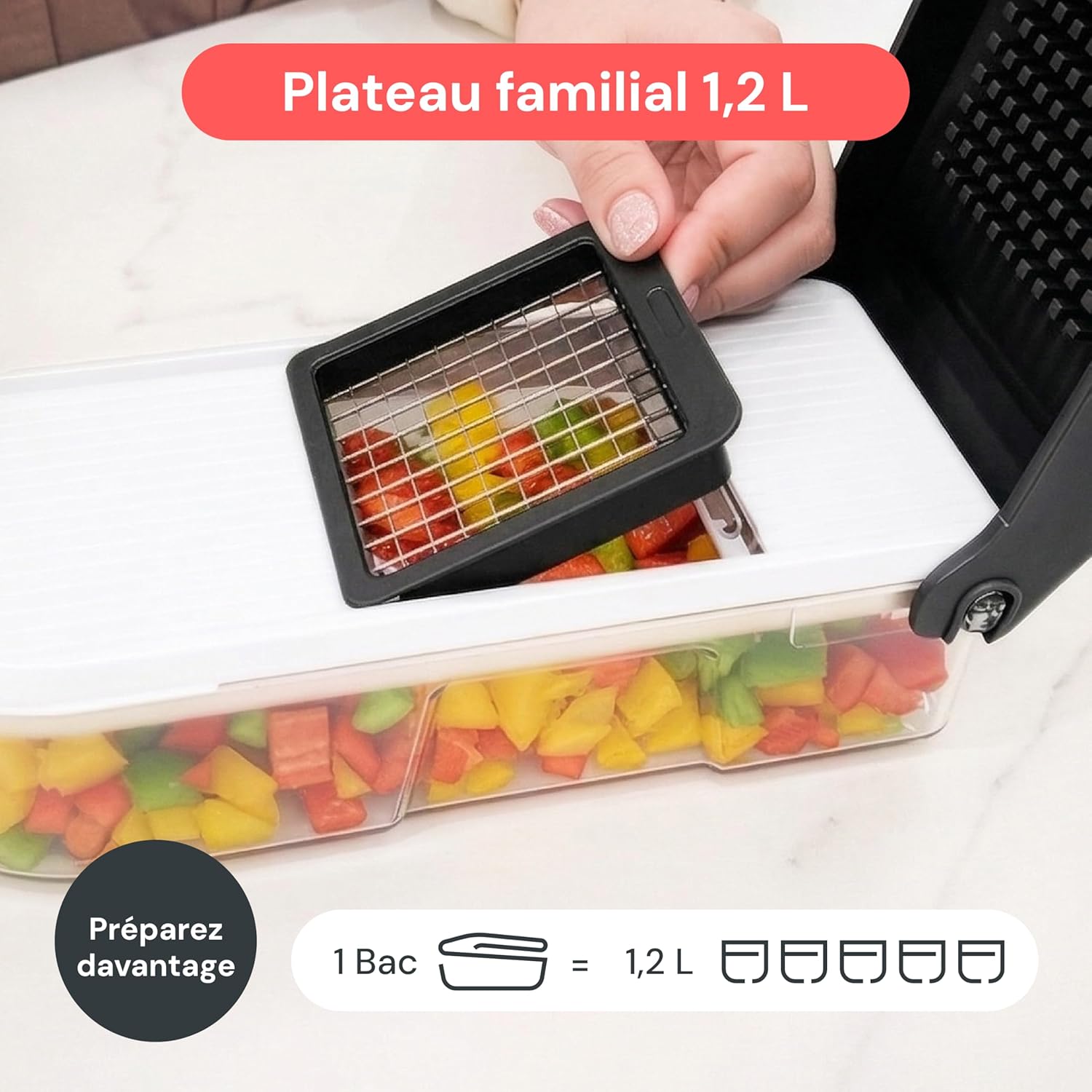 Thumbnail 5 de Fullstar Coupe-légumes multifonctions 6-en-1 avec mandoline (trancheur, julienne, râpe) blanc