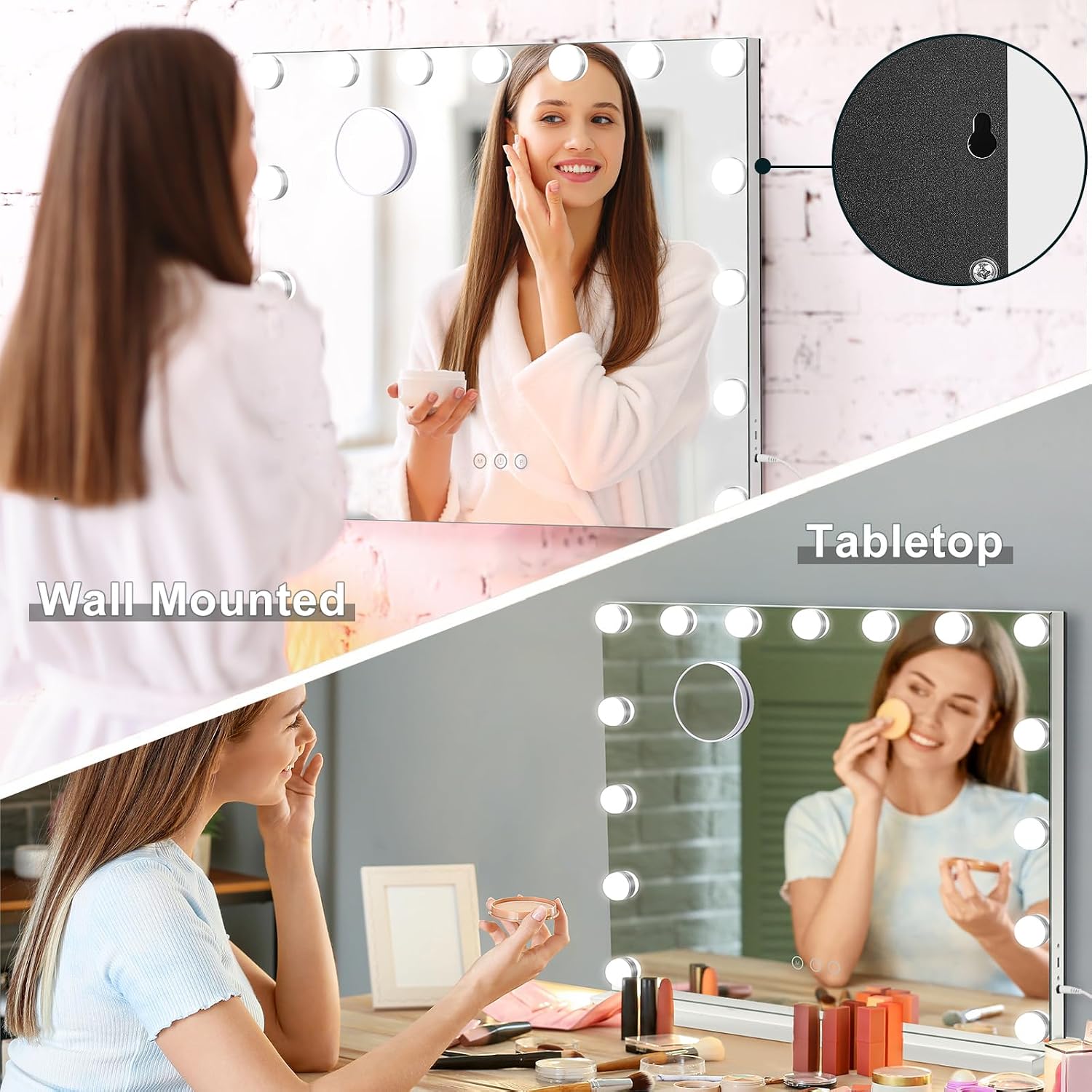 Detalle 2 de Dripex Hollywood Vanity Mirror 58×45cm