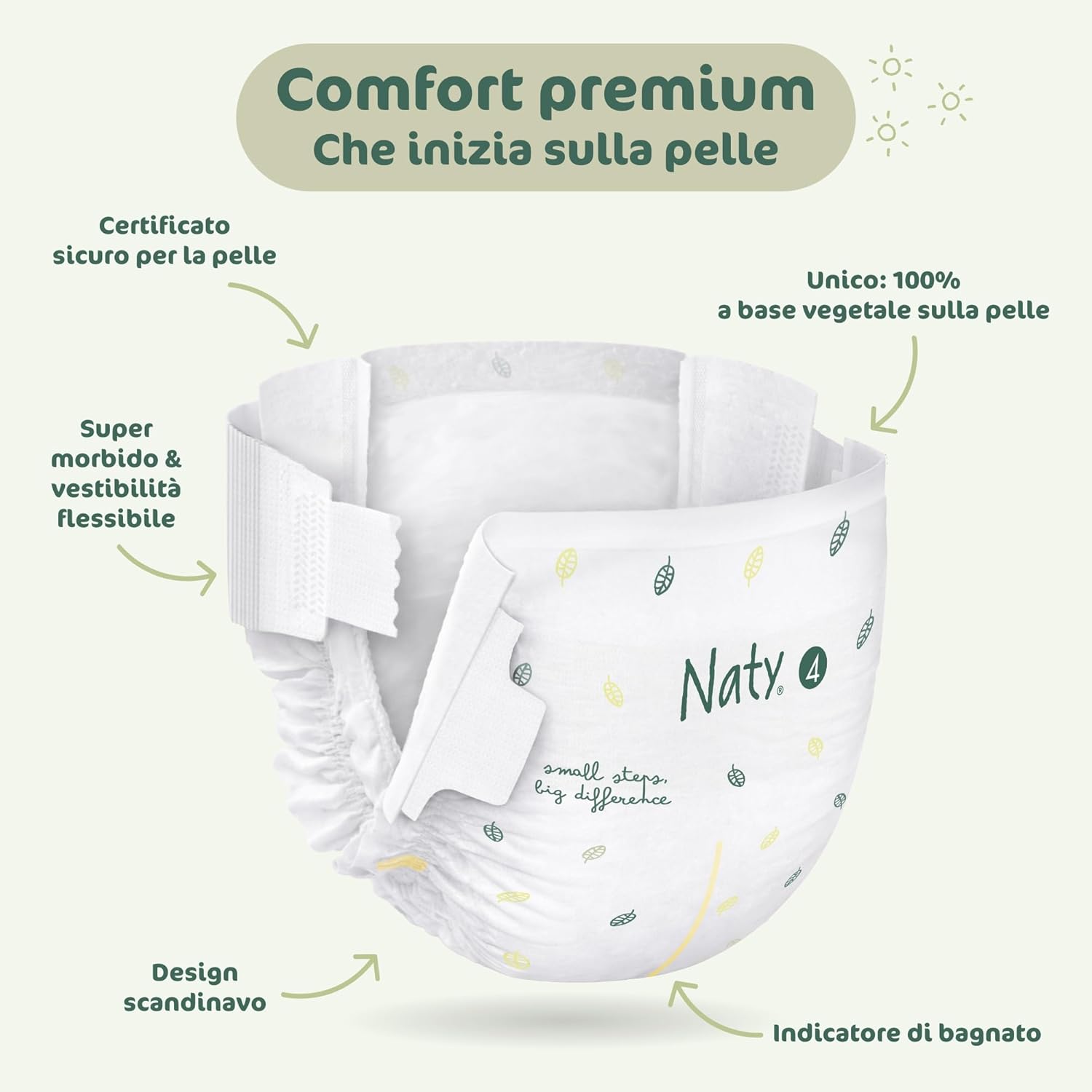 Thumbnail 6 de Naty BioEmbrace Pannolini per Bambini – Taglia 4 (7–18 kg), 88 pz