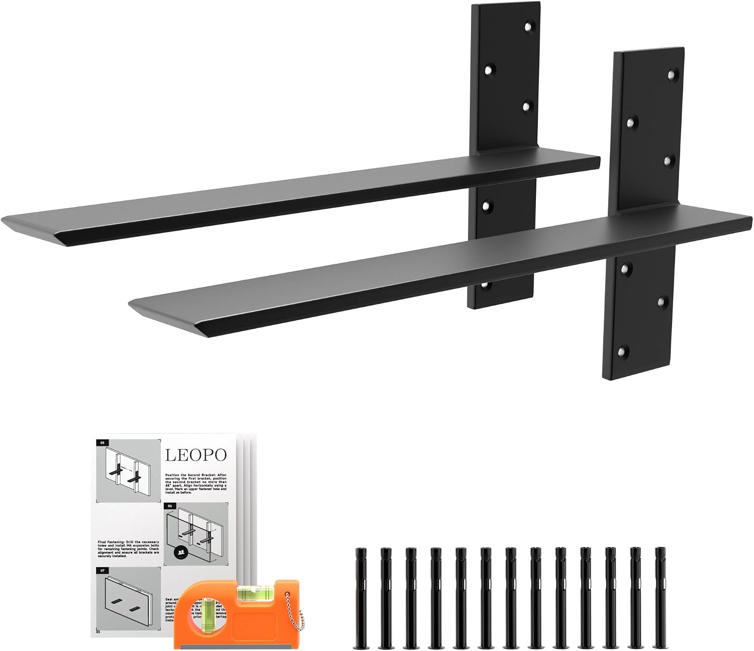 Detalle de LEOPO 24" Lx2.5 T Shelf Bracket 2-Pack 🛠