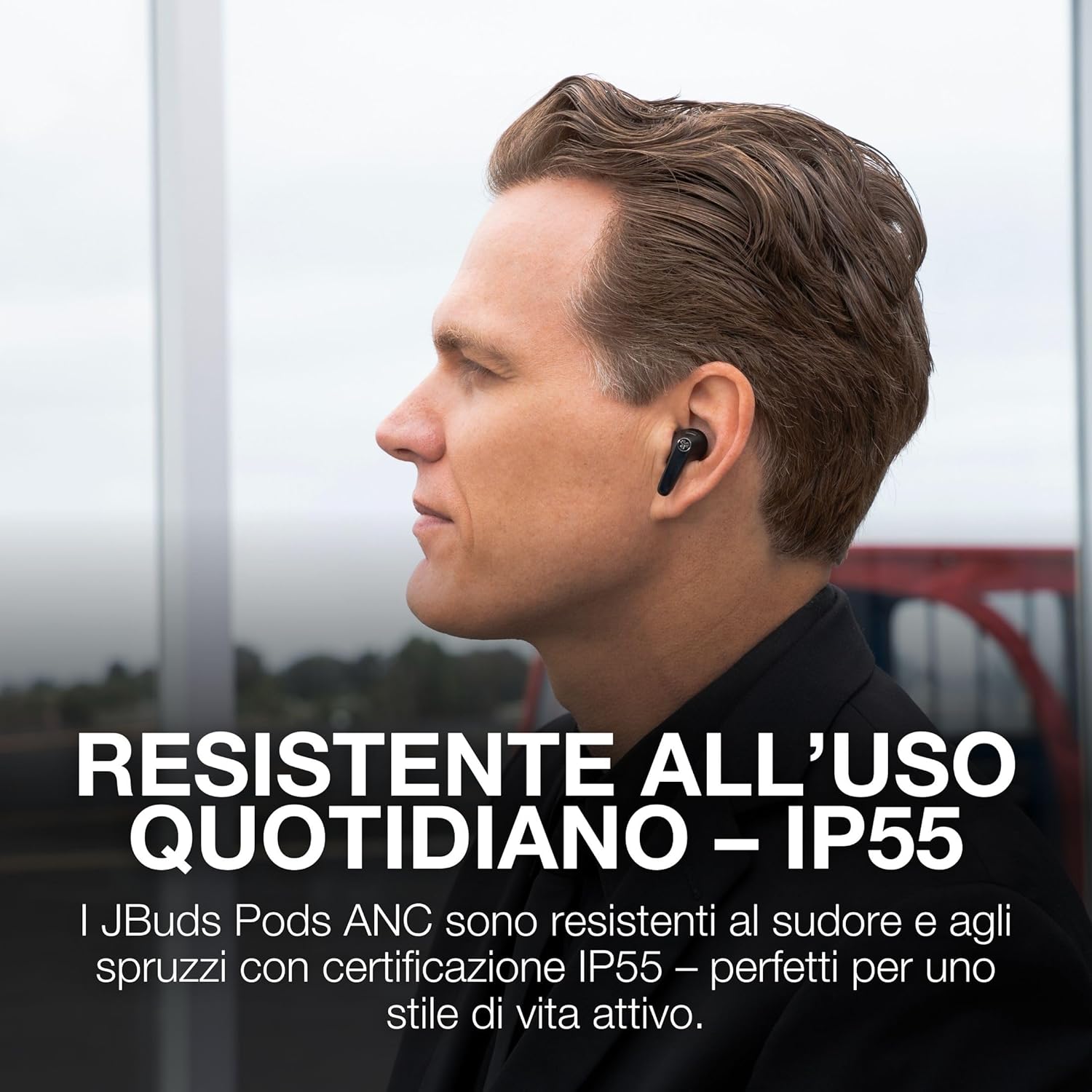 Thumbnail 5 de JLab JBuds Pods ANC Cuffie True Wireless Bluetooth con cancellazione rumore, IP55 e autonomia totale fino a 56+ ore (Cuffie Nero)