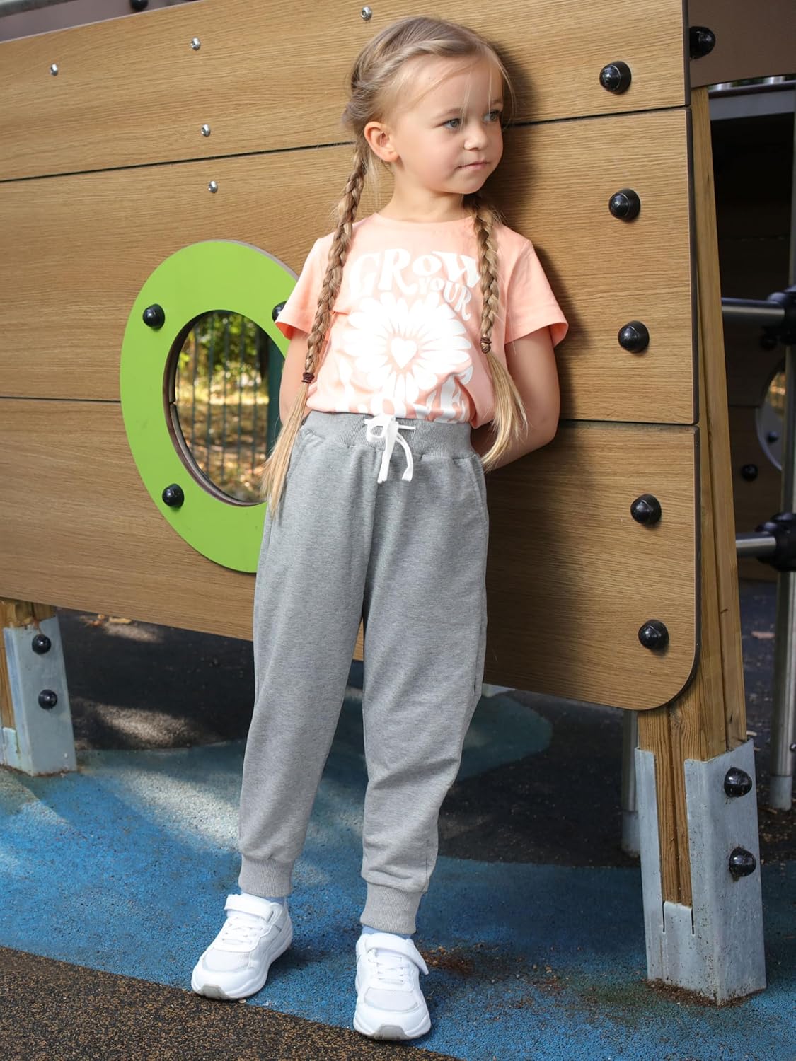 Thumbnail 1 de Ruisita 2er Pack Mädchen Jogginghose – Bequeme Baumwoll-Jogginghose für Kleinkinder (Größen 2–6 Jahre)