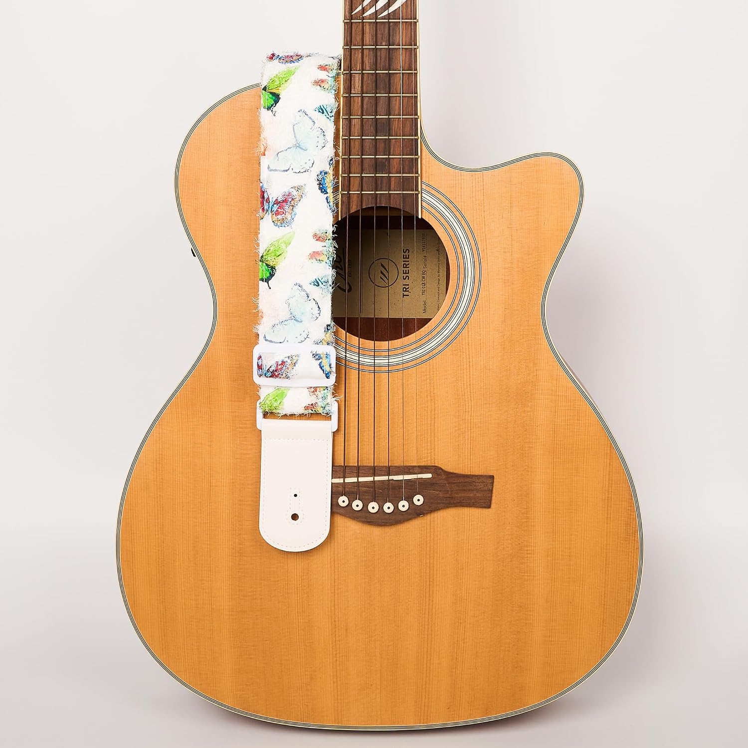 Detalle de chushui 2-Inch Guitar Strap with Butterfly Print, Cotton Padding, and Adjustable Length