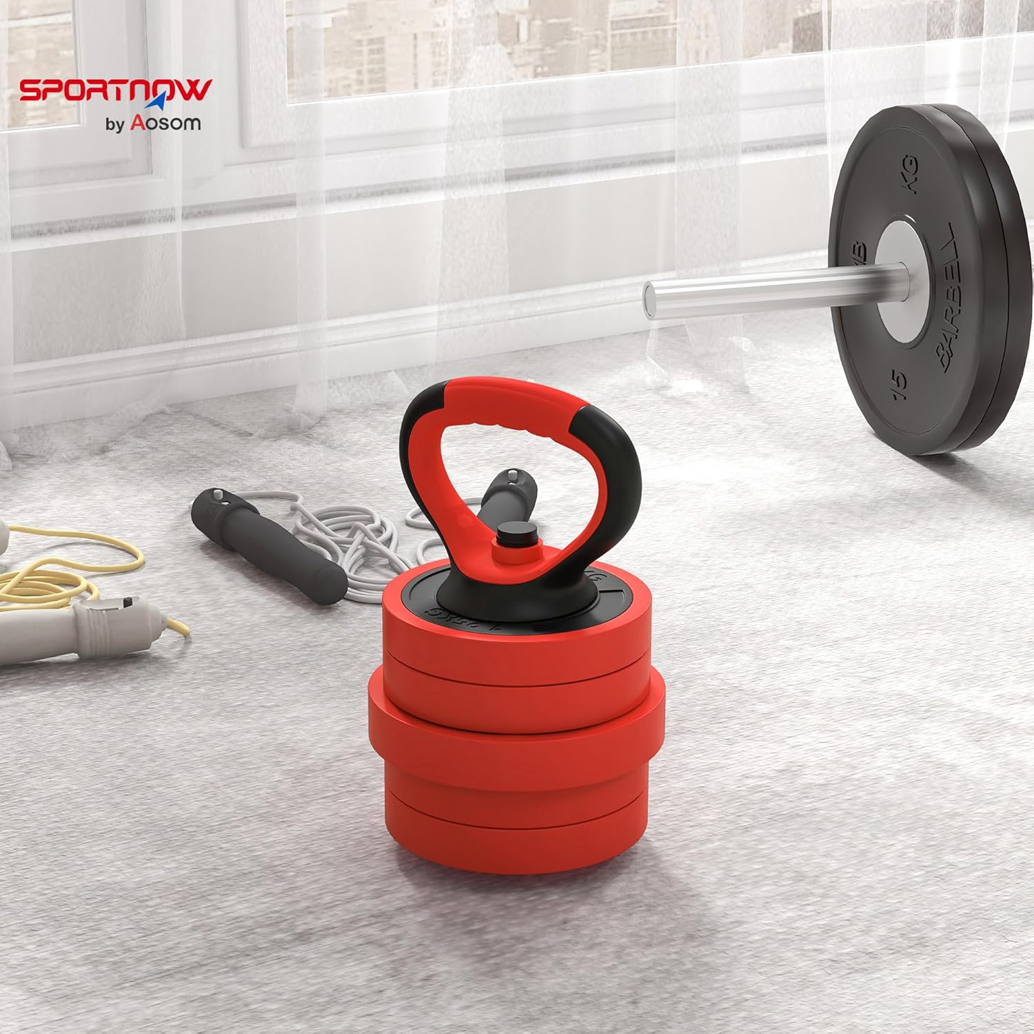 Thumbnail 1 de SPORTNOW kit haltères 4 en 1 20 kg