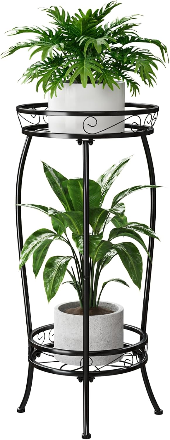 Detalle de Bamworld Plant Stand 2‑Tier Metal Plant Rack