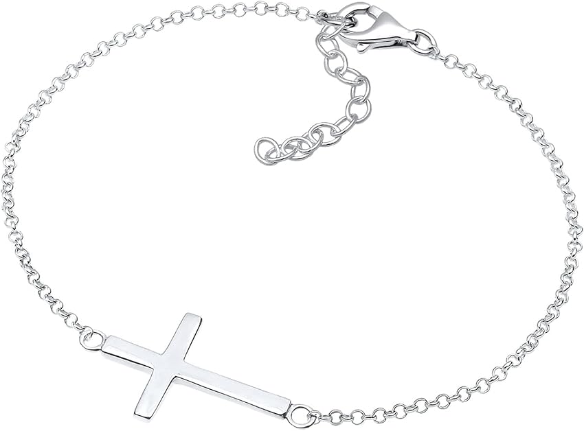 Detalle 2 de Elli Pulseras cruz de Fe Plata 925, bañada oro rosa