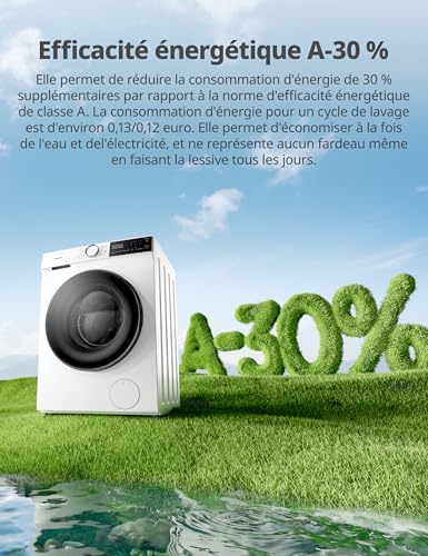 Detalle de COMFEE' Lave-linge CF10EWP07W 10 kg — efficacité A-30% et lavage intelligent