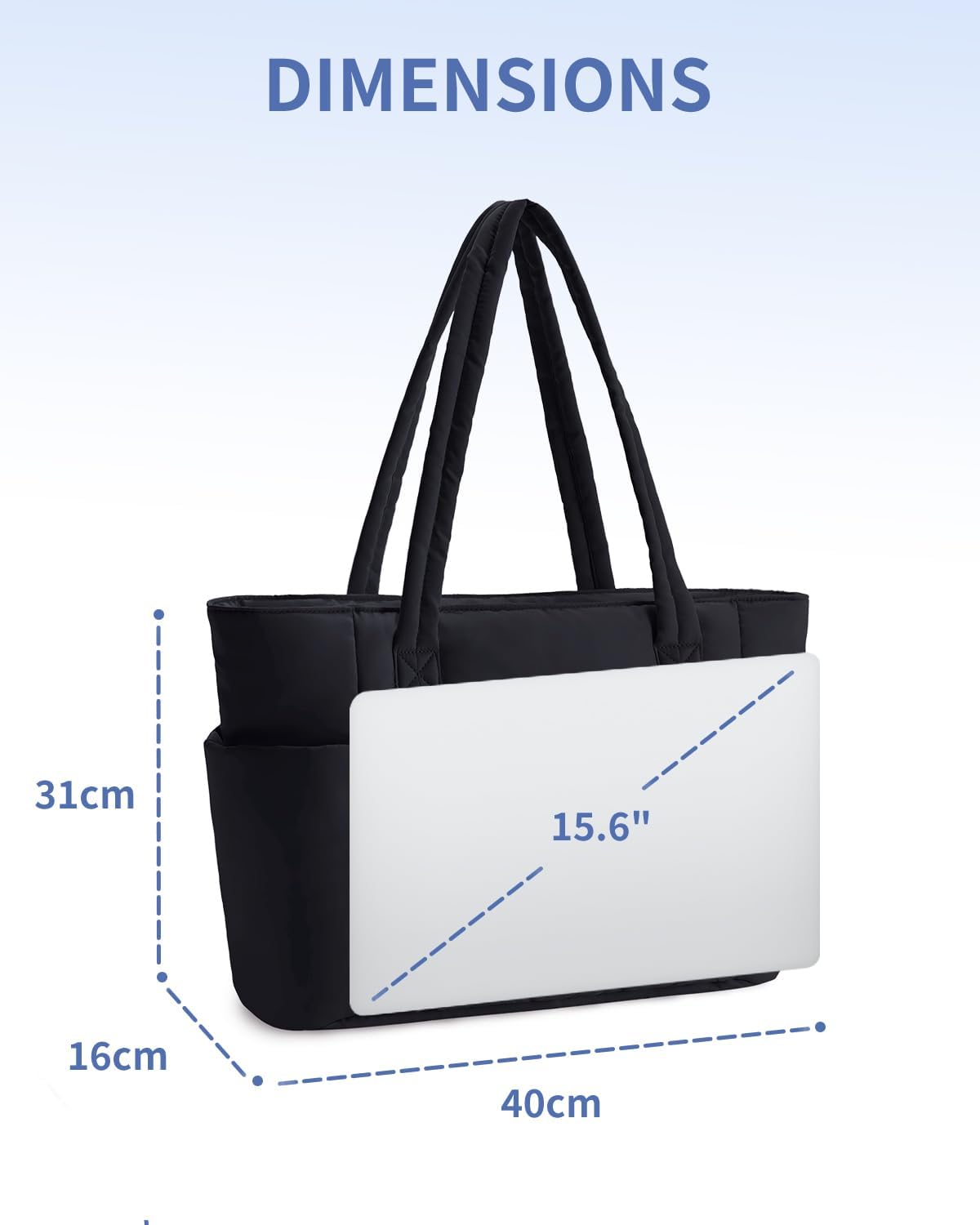 Detalle de Ceneda Quilted Puffer Tote Bag 15.6-inch