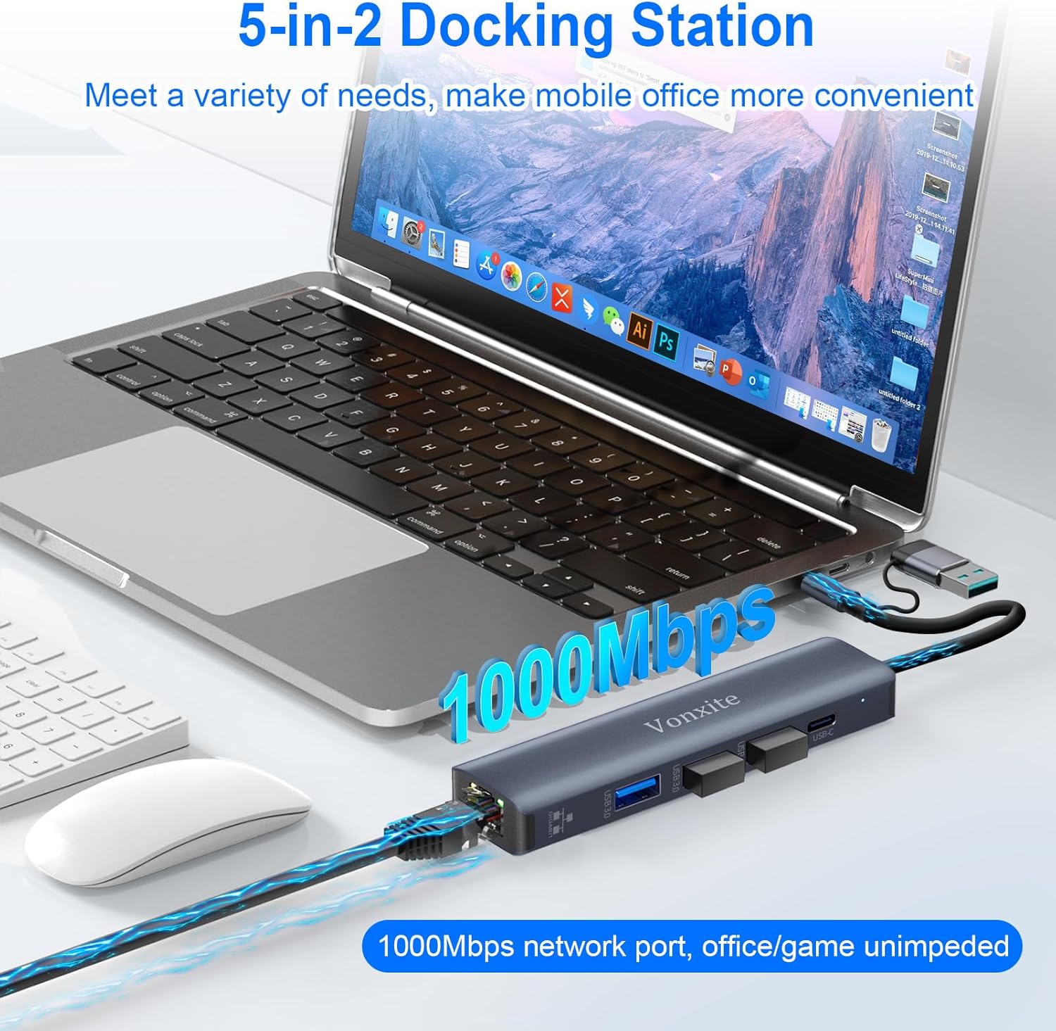 Thumbnail 5 de Vonxite USB C auf Ethernet Adapter 1000Mbps