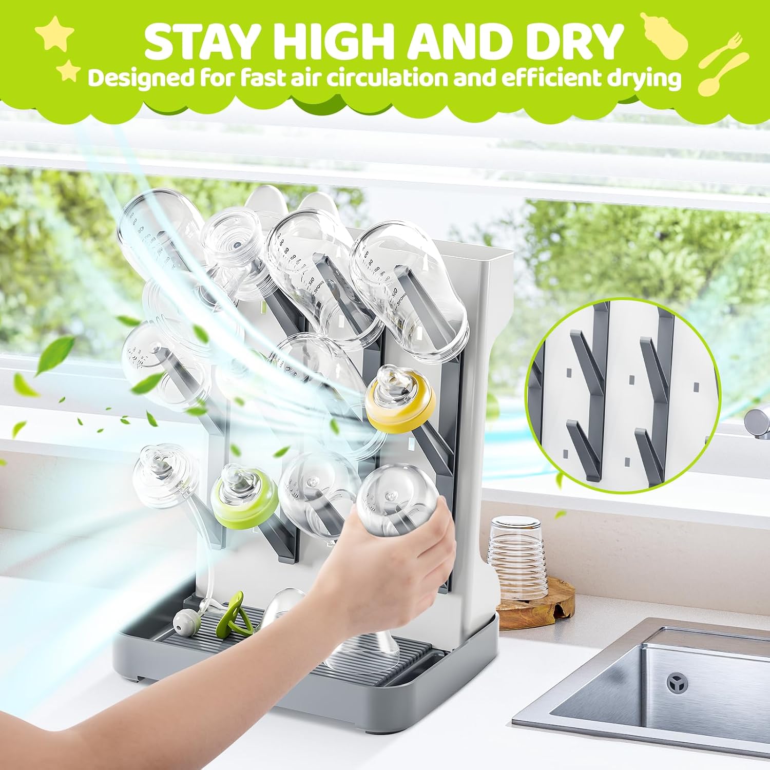 Thumbnail 6 de Dayacoco Baby Bottle Drying Rack – Holds 12 Bottles