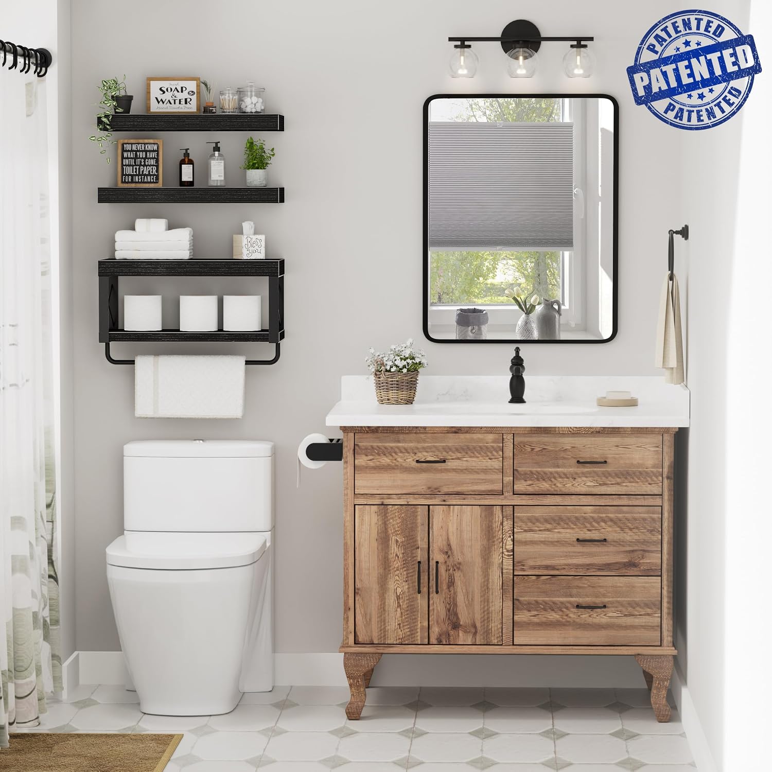 Detalle 2 de QEEIG Bathroom Shelves, 15.7-Inch