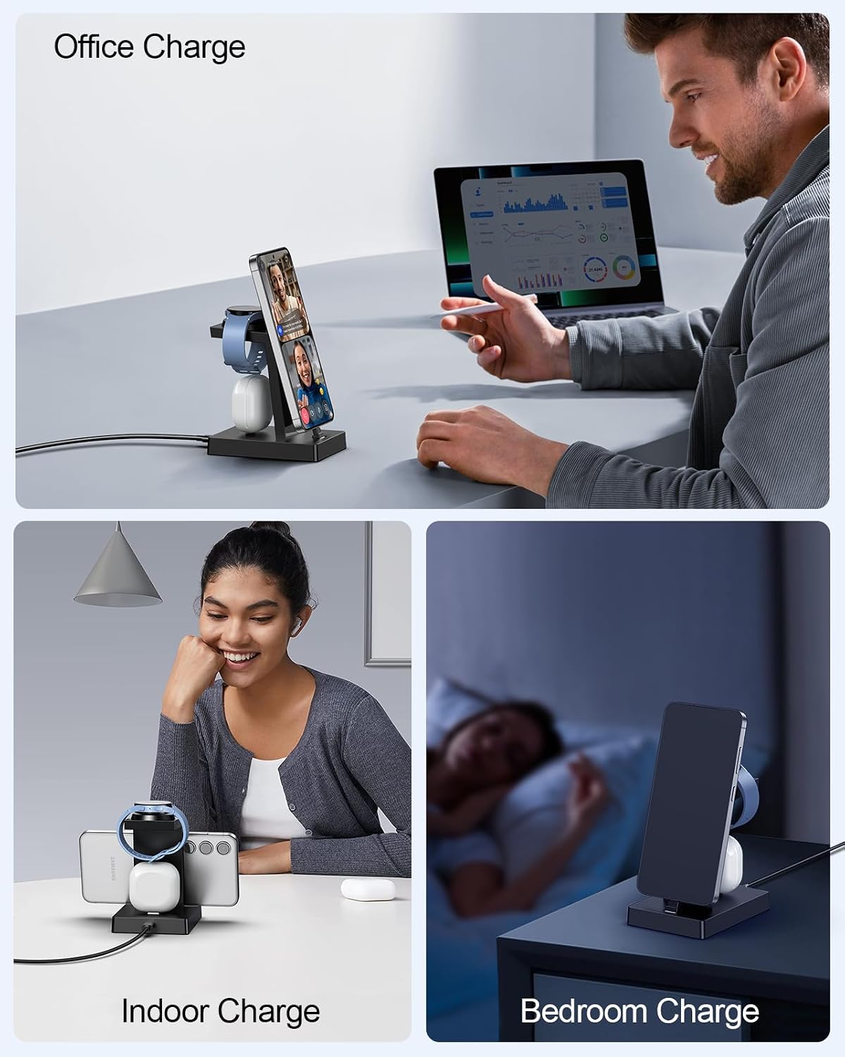 Thumbnail 6 de NANAMI 30W USB-C 3-in-1 Schnellladestation – Ladezentrum für Galaxy Watch, Galaxy-S-Serie und USB-C Kopfhörer