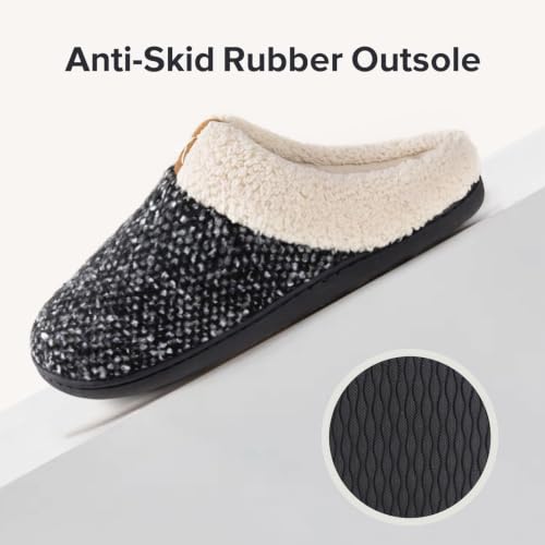 Thumbnail 4 de ULTRAIDEAS Ladies' Cozy Memory Foam Slippers – Grey (UK 7-8): Fleece-Lined Comfort for Indoor and Outdoor use