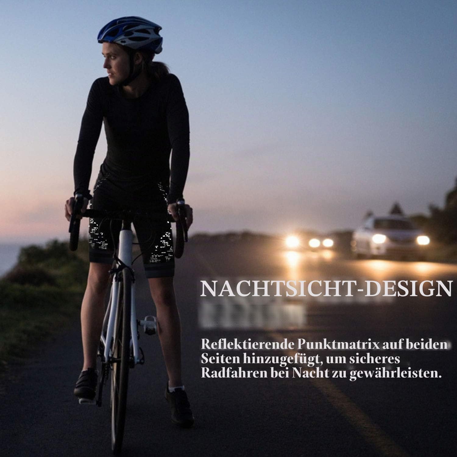 Detalle de NICEWIN Damen 3D-gepolsterte Fahrrad-Shorts mit hoher Taille – schnelltrocknend
