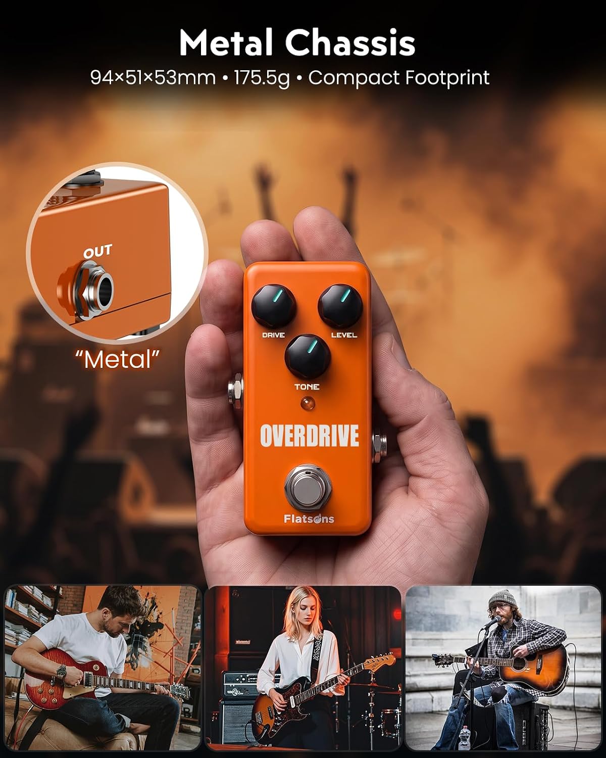 Thumbnail 5 de flatsons FOD-3 Overdrive Pedal, Mini Analog, True Bypass, Level and Tone Controls