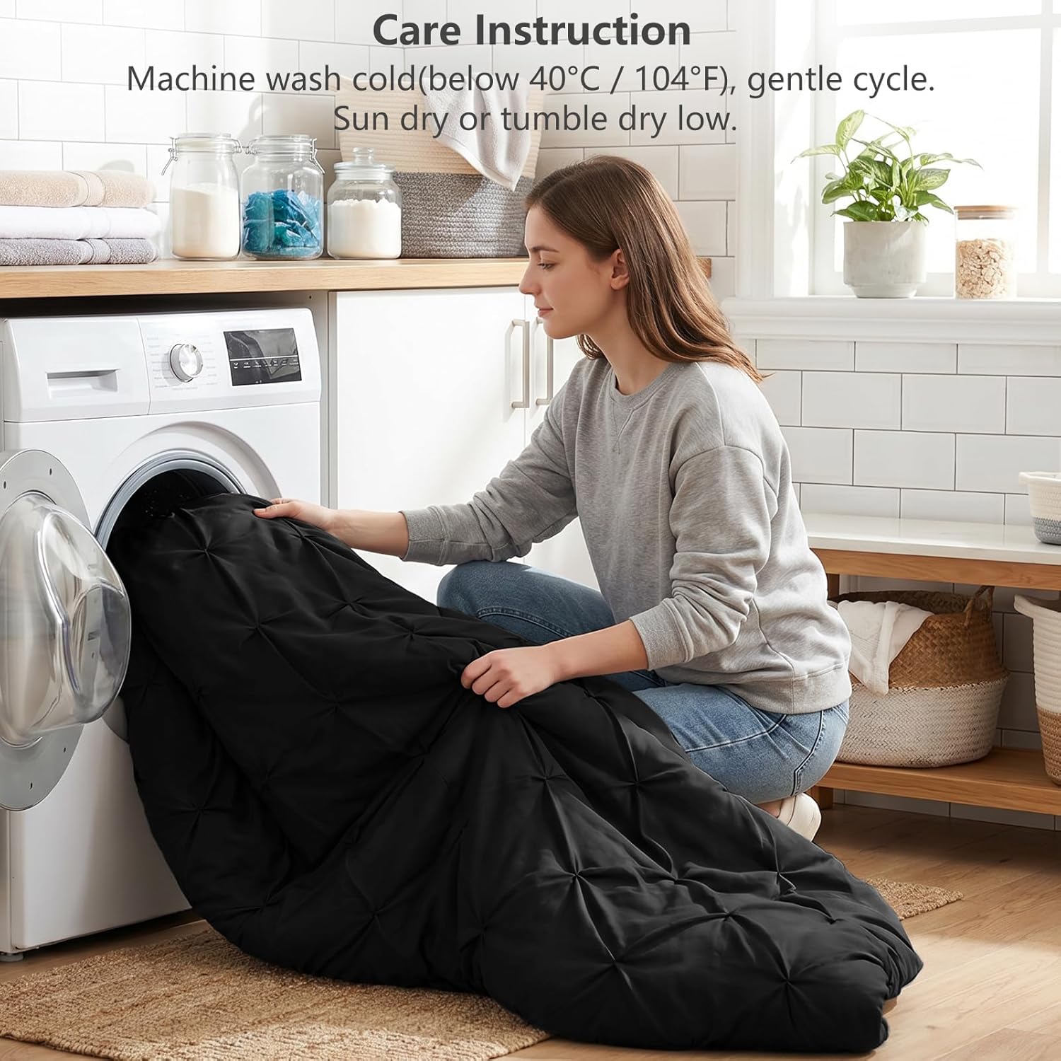 Thumbnail 6 de CozyLux Queen Comforter 7-Piece Pintuck