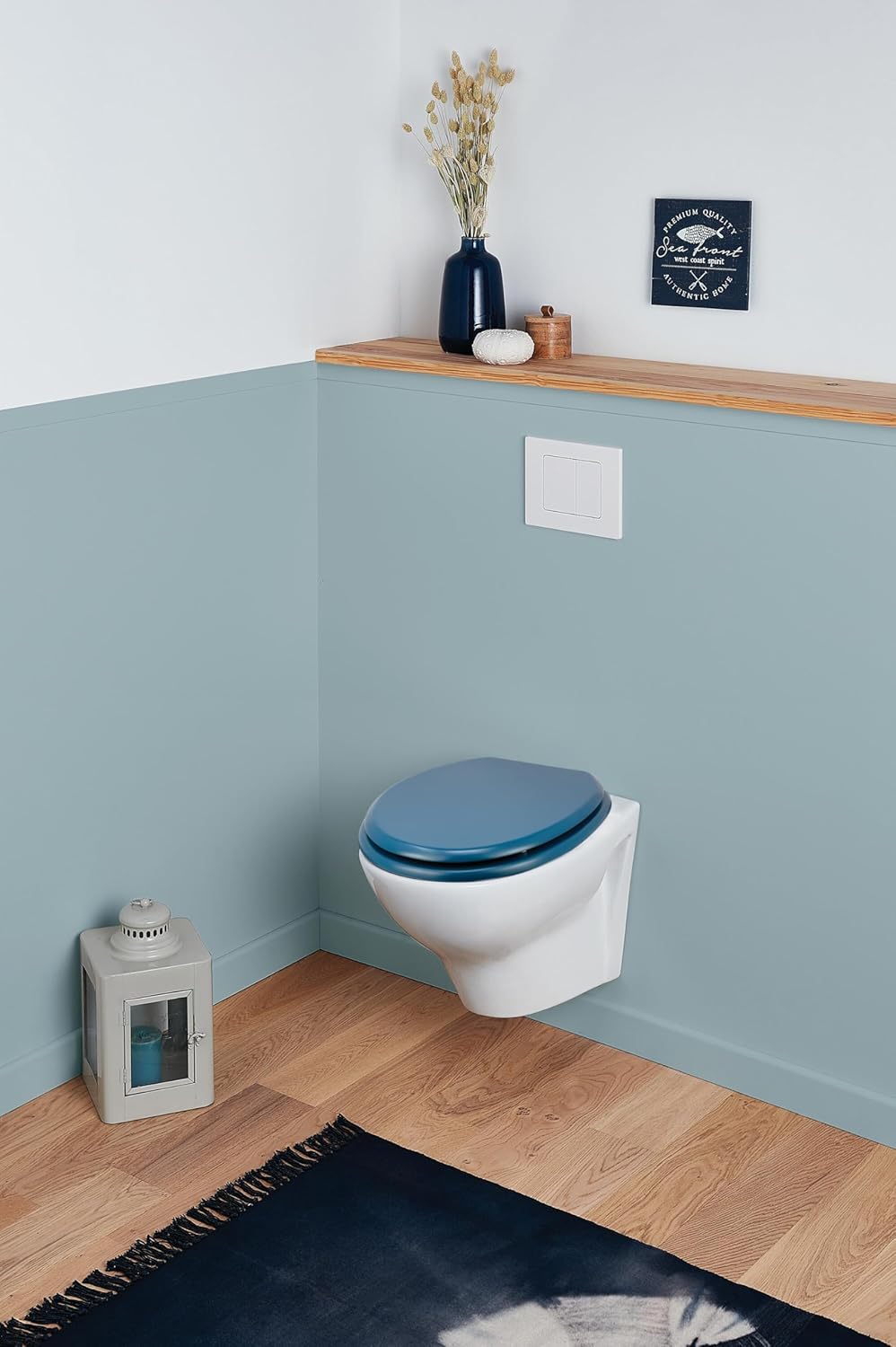 Thumbnail 4 de Wirquin 20722726 Sedile WC Color Line Woody Blu opaco: robusto sedile in legno pressato