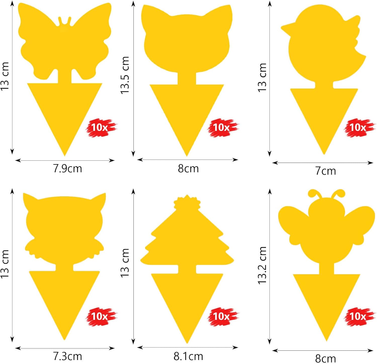 Detalle de Blooven Yellow Fruit Fly Traps, 60 Double-Sided Sticky Catchers