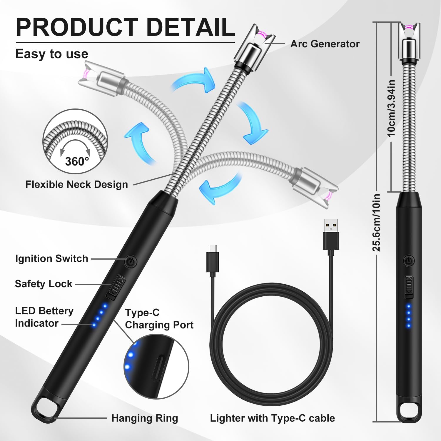 Detalle 2 de Electric Candle Lighter with USB-C Charging