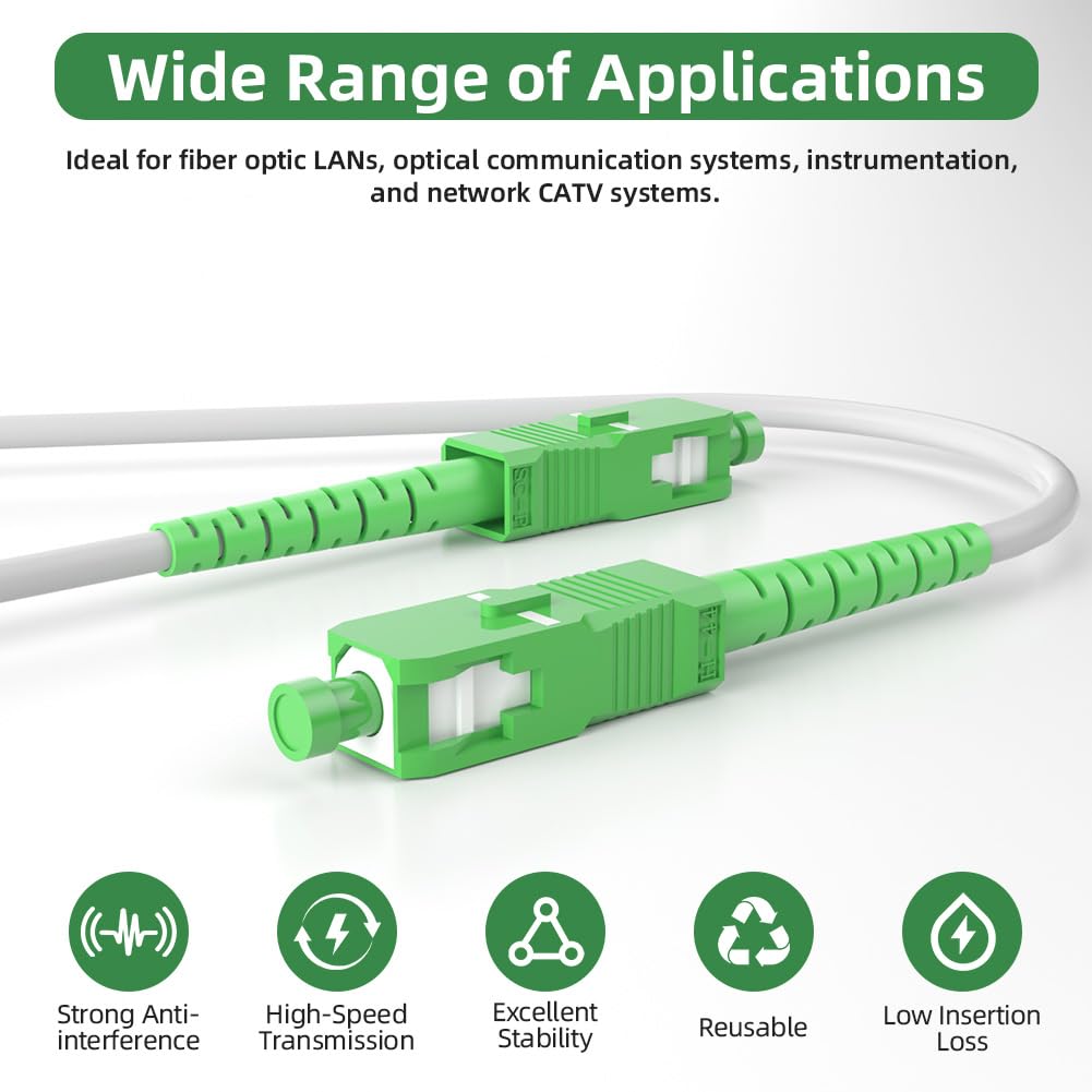Detalle de OFFCUP SC/APC-10M-OS2-SM Fibre Optic Cable, 3 m, Single-Mode Simplex