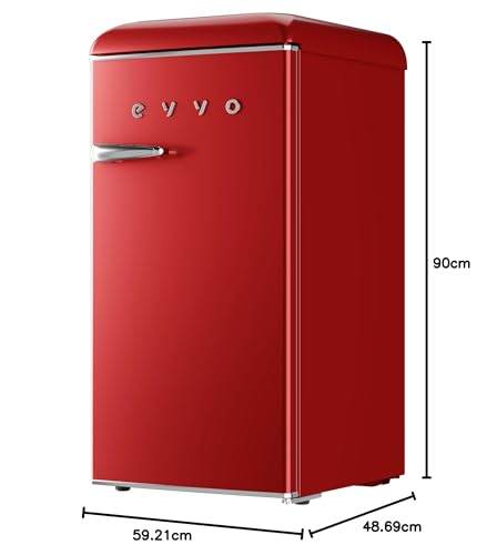 Thumbnail 5 de EVVO Nevera Pequeña Retro 84 L + 11 L Congelador – Rojo