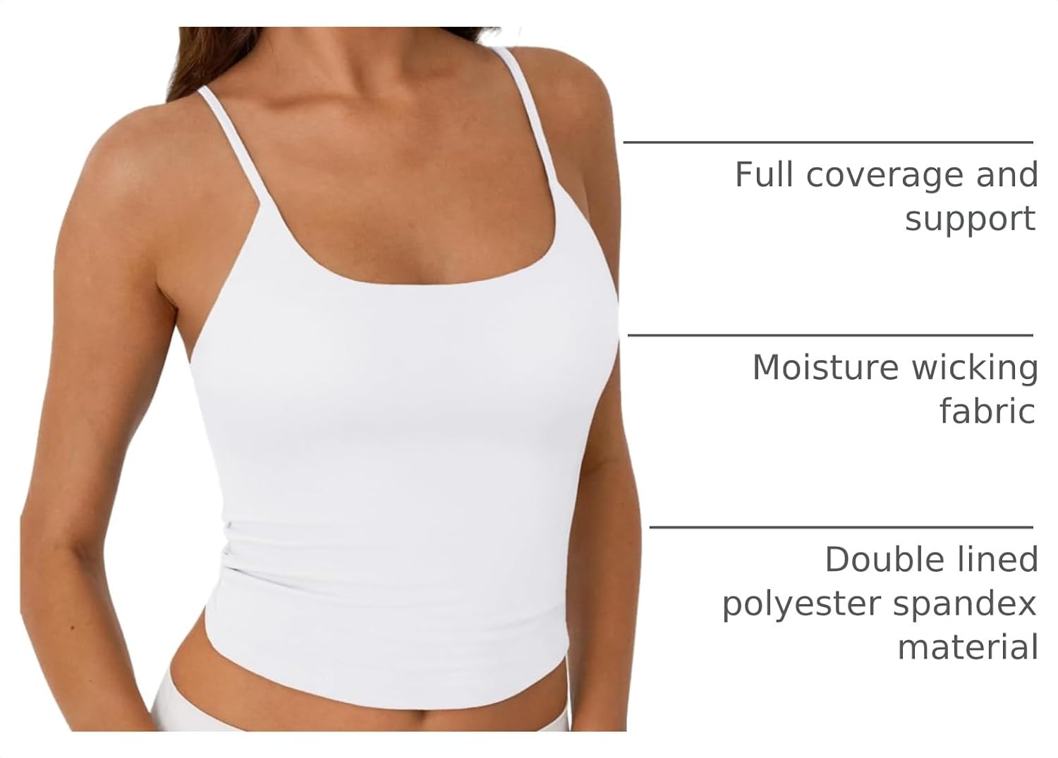 Thumbnail 3 de Trendy Queen Double-Lined Adjustable Spaghetti Strap Tank Top for Summer