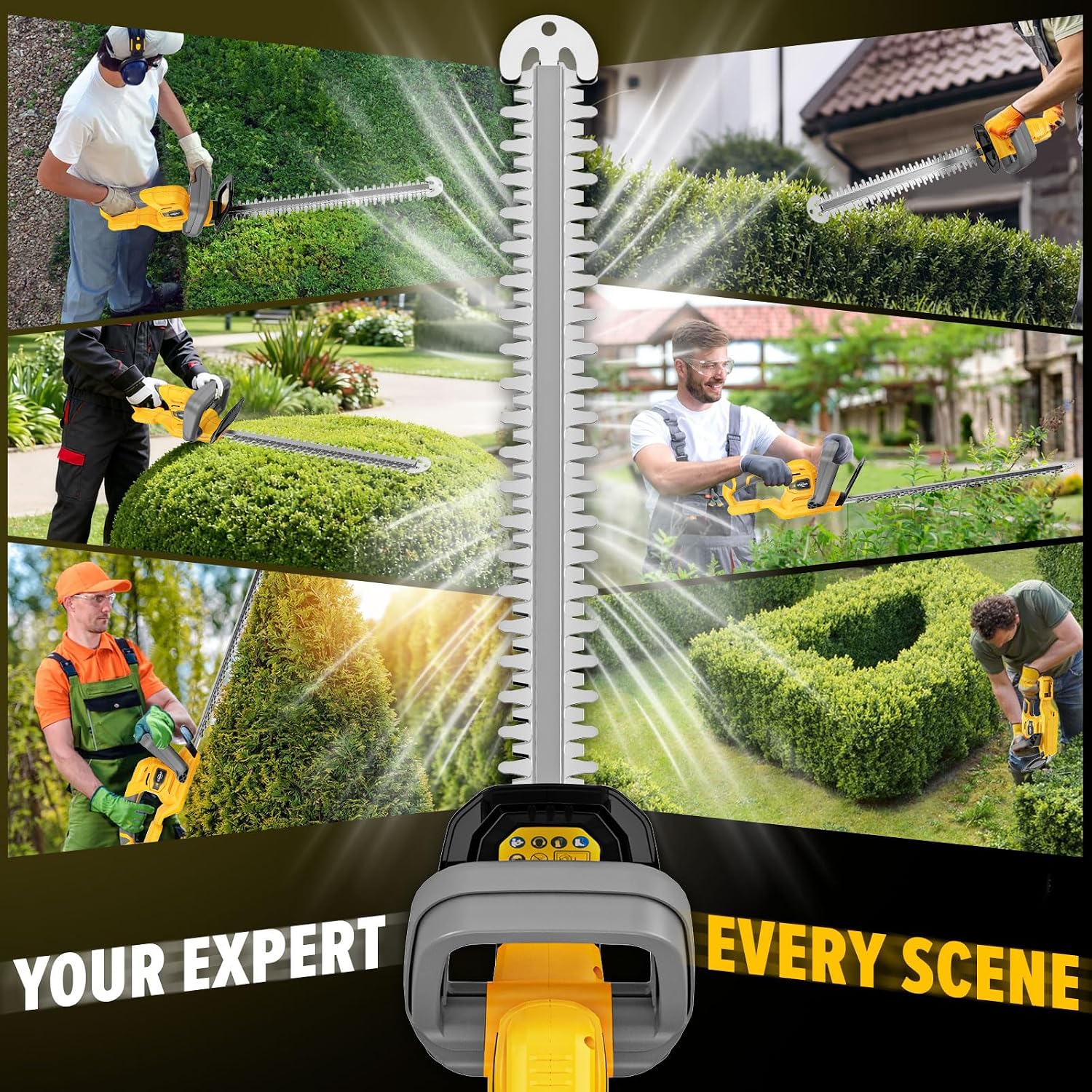 Detalle 1 de ThagBrco LLJ01 Cordless Hedge Trimmer, 22-Inch Dual-Action Blade, Brushless Motor