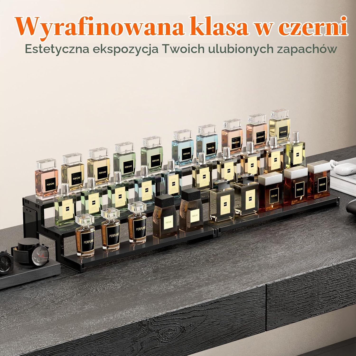 Detalle de Lifewit 25105 – 3-poziomowy czarny stojak ekspozycyjny 35,6 cm