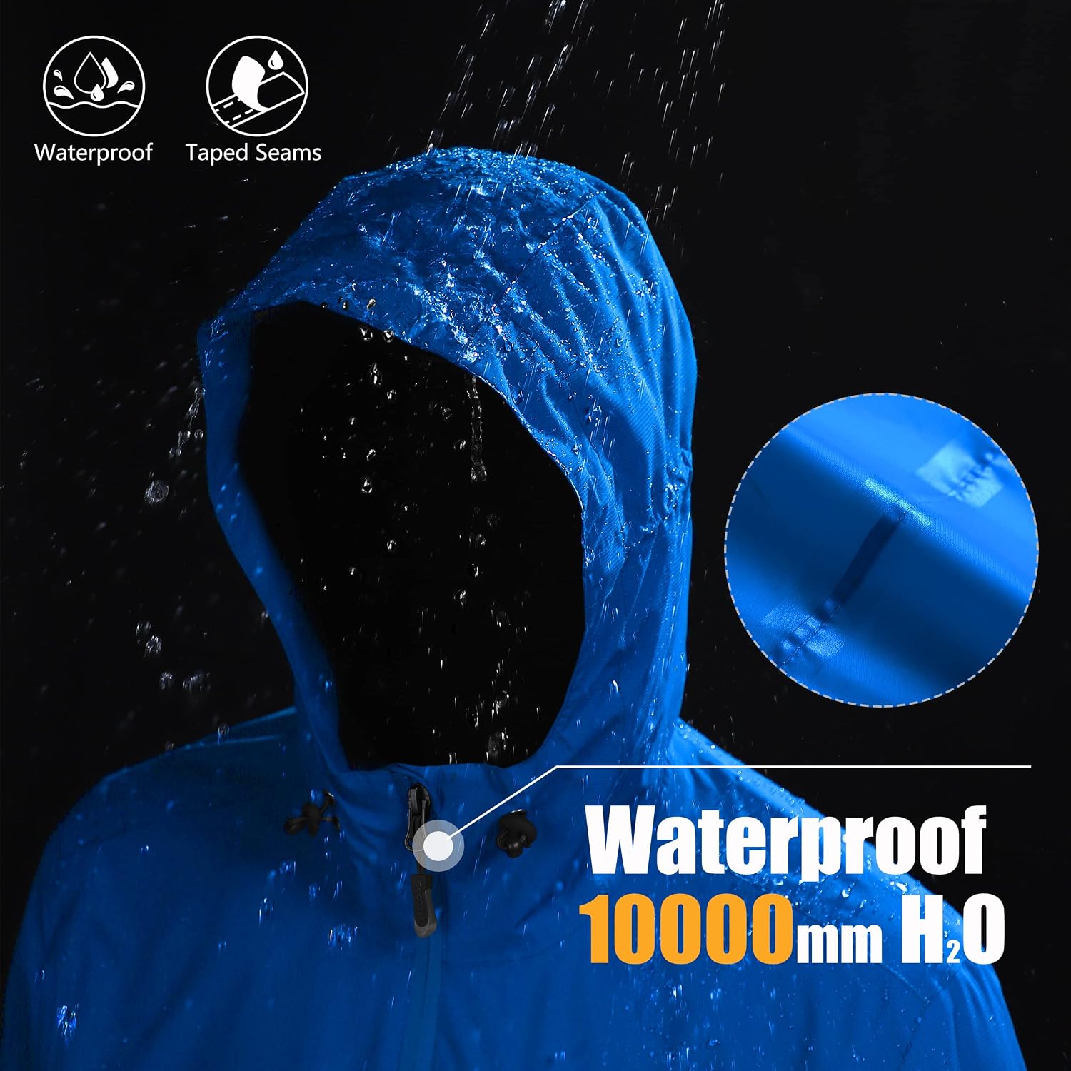 Thumbnail 2 de 33,000ft Men's Outdoor Waterproof Jacket – Packable Windbreaker for Cycling, Hiking & Camping